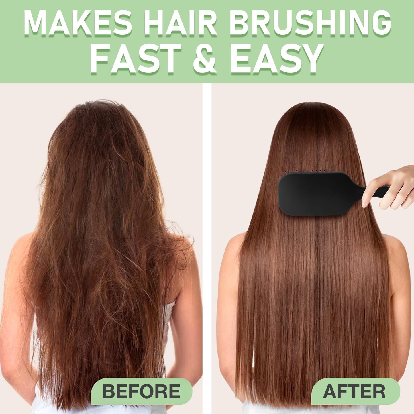 Livhil 4Pcs Paddle Hair Brush Set, Black Hair Brush for Women and Men, Detangling Brush for Curly Hair Long Thick, Hairbrush Great On Wet or Dry, No More Tangle