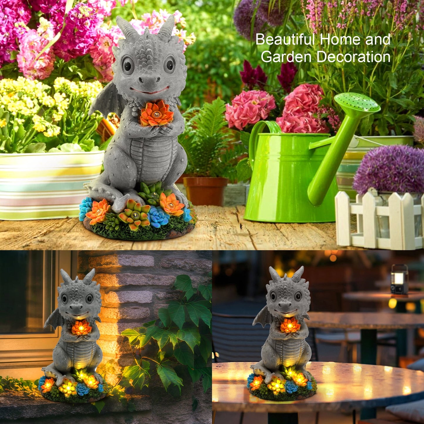 Livhil Outdoor Garden Statues, Solar Animal Garden Statues for Outside UV Resistant Yard Decor