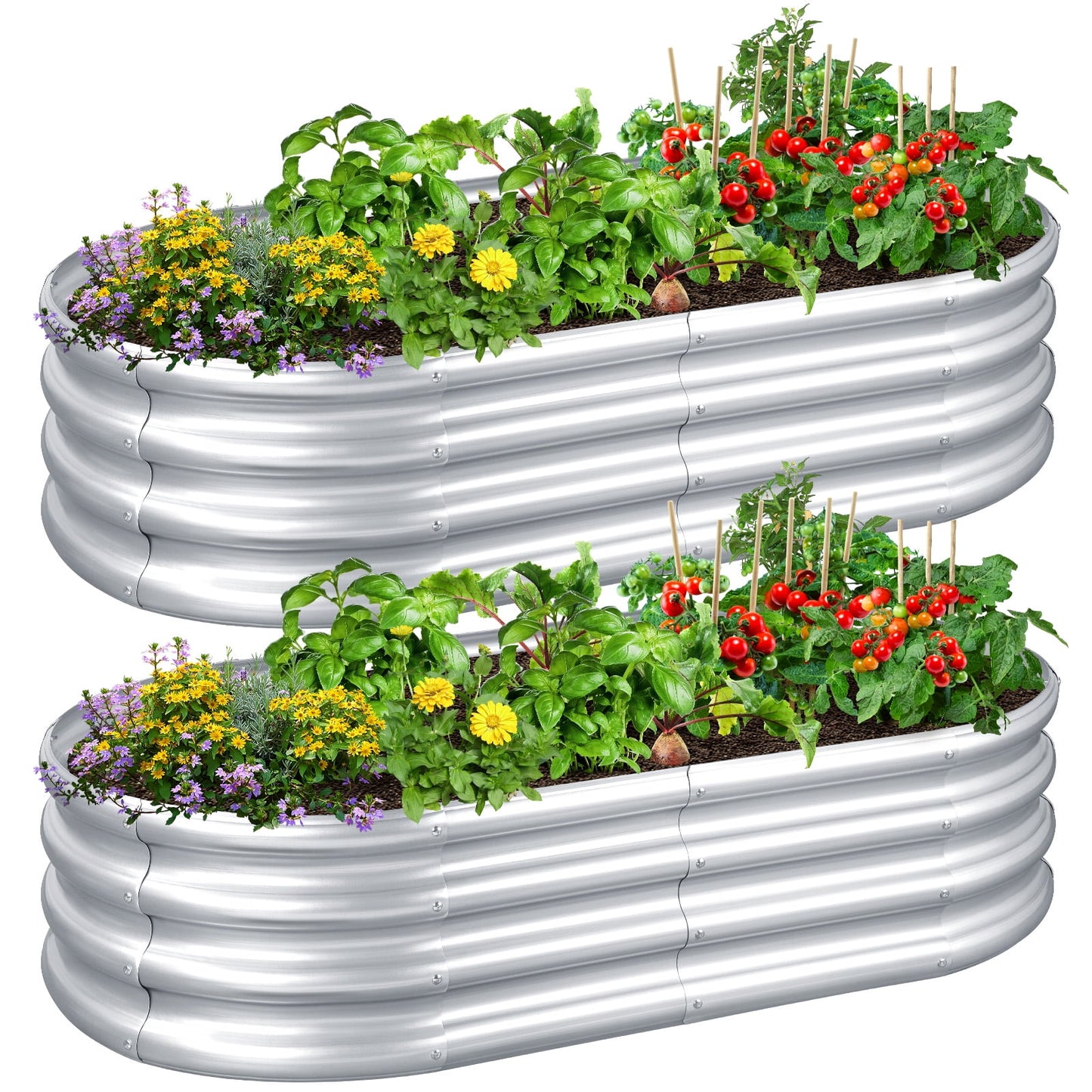 Livhil Galvanized Raised Garden Bed Clearance Mental, Outdoor Garden Planters