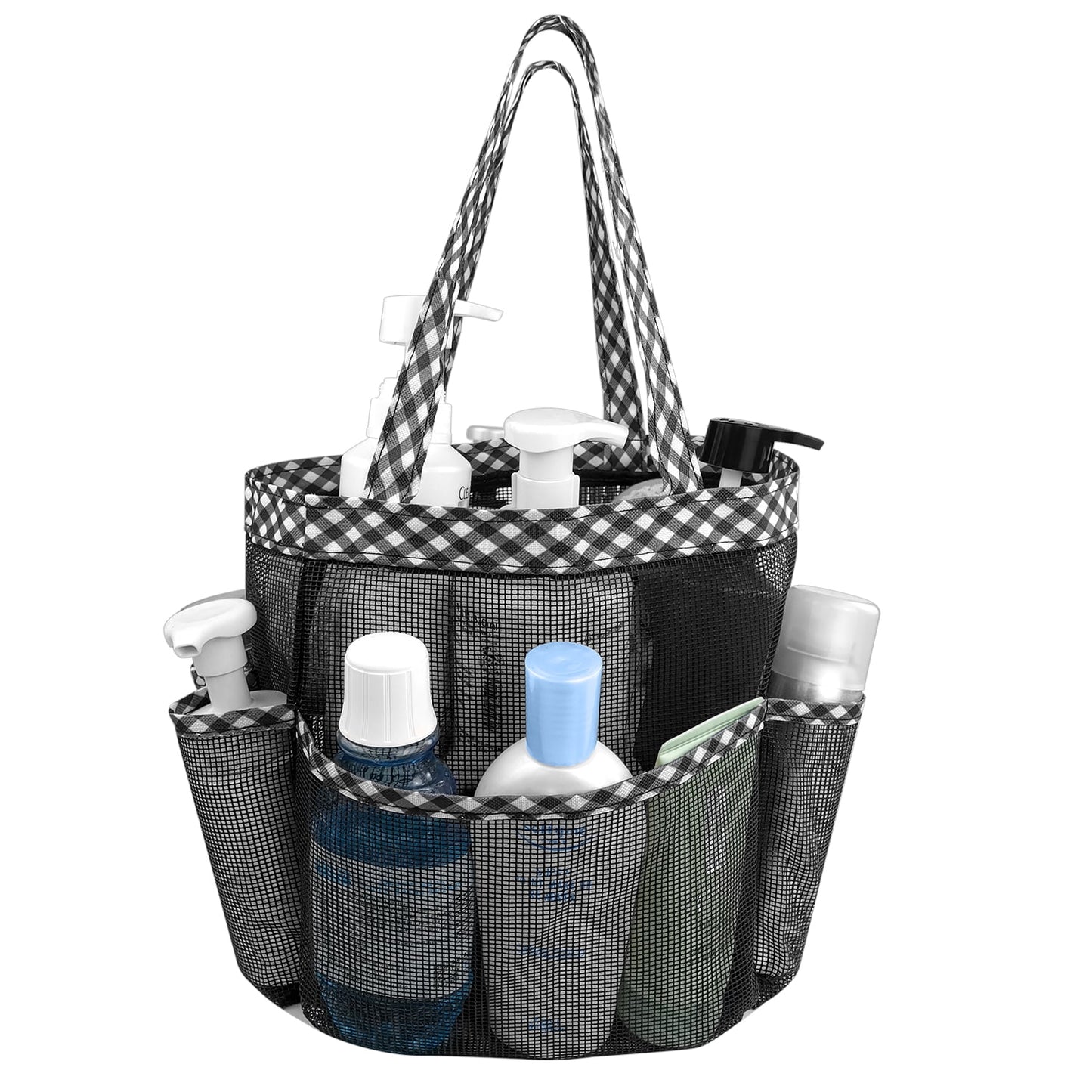 Livhil Mesh Shower Caddy Basket for College Dorm Room Essentials with 8 Storage Pockets