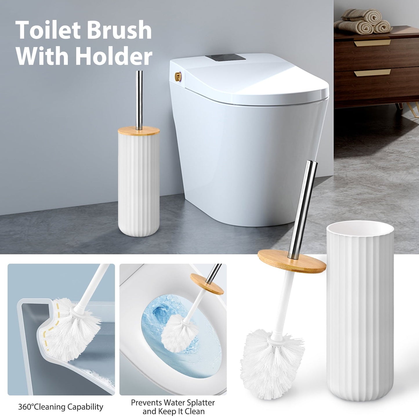 Livhil 19 Pcs Bathroom Accessory Sets with Shower Curtain, Specially Designed for Small Spaces