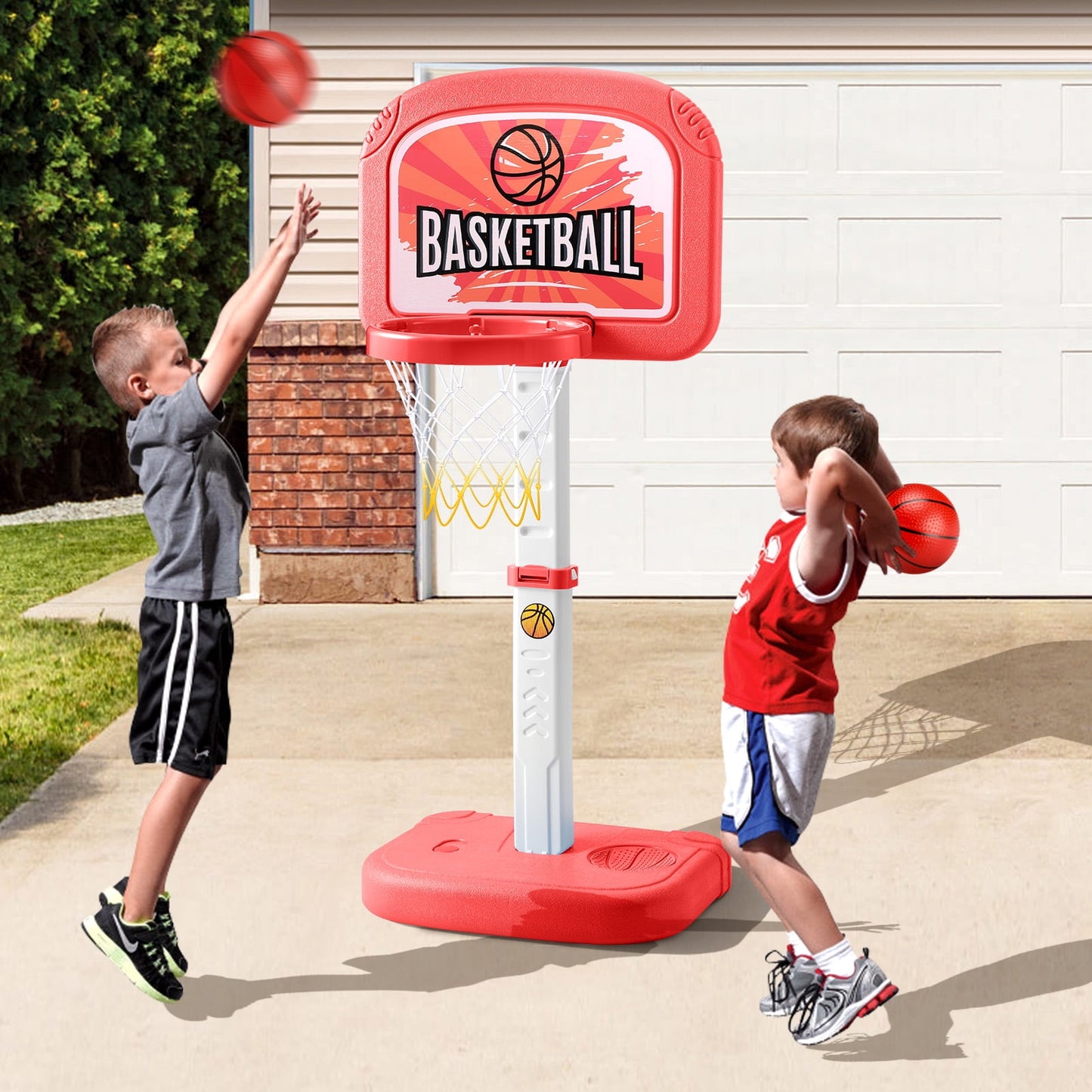 Ayieyill Pool Basketball Hoop, Swimming Pool Basketball Games with Pool Basketball Hoop Poolside and 2 Balls
