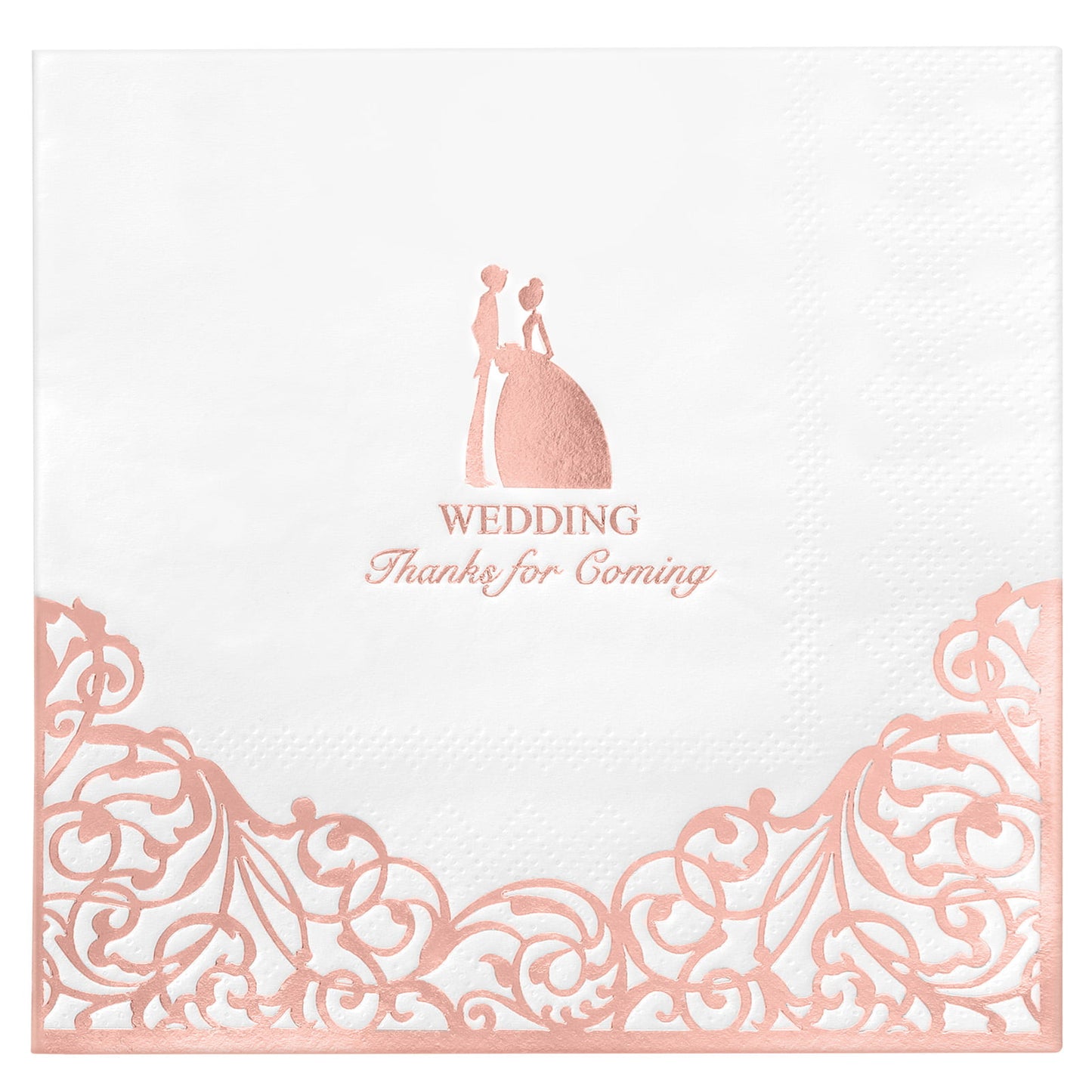 100 Count Bridal Shower Napkins Disposable Cocktail Napkins 3-Ply