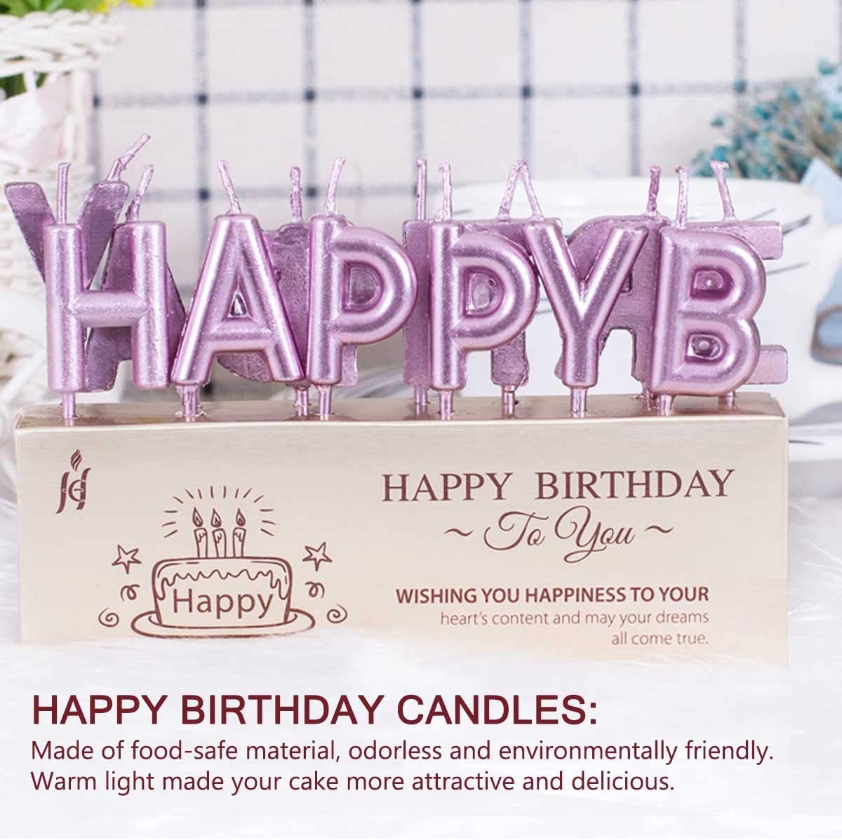 Gold Cake Topper Decoration for Happy Birthday Party