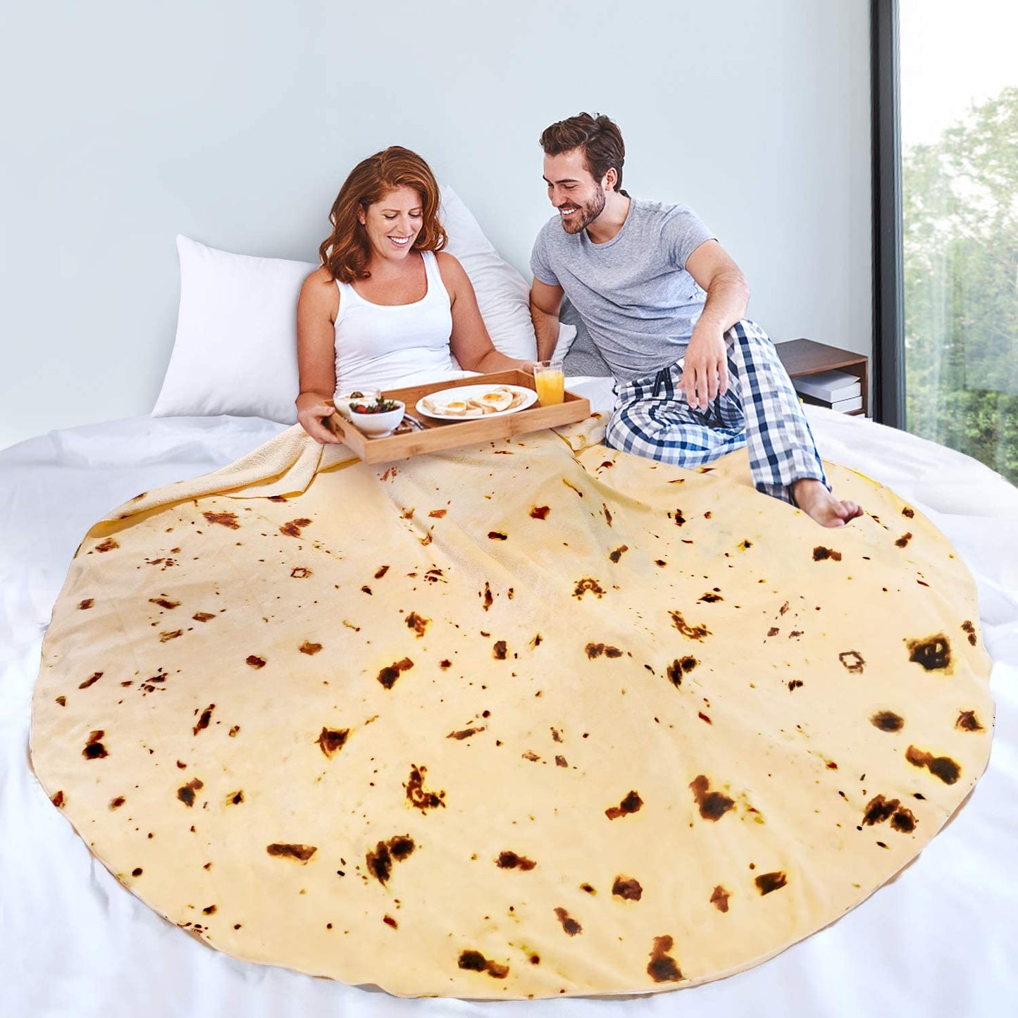 Giant Burrito Blanket Double Sided, Tortilla Blanket Funny Food Blankets