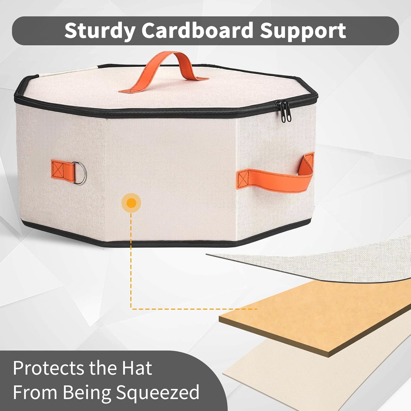 Livhil Hat Storage Box for Women & Men, Hat Boxes with 1 Door Hook Cowboy Hat Box for Travel