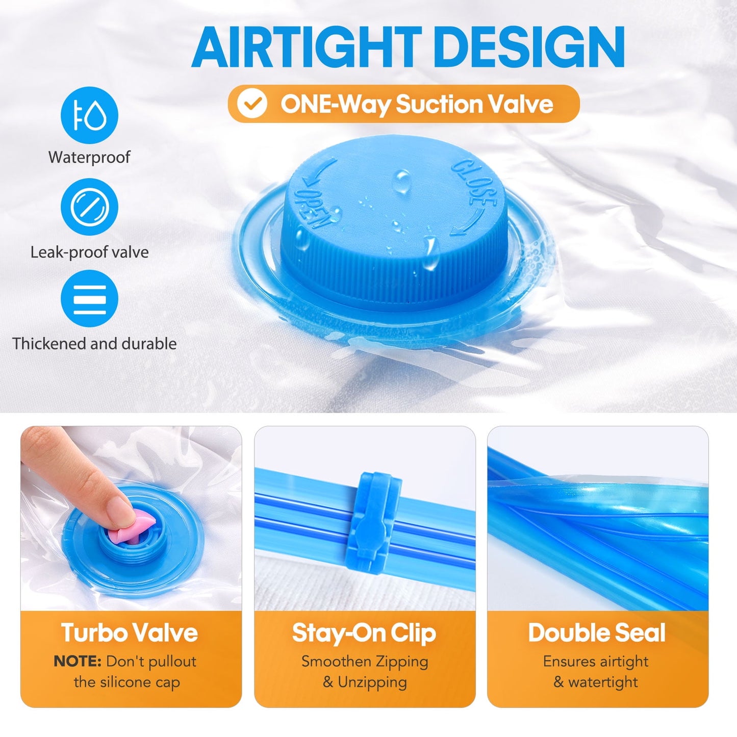 Livhil 6 Combo Vacuum Storage Bags with Pump, Jumbo Large Medium Space Saver Vacuum Seal Bags for Clothing Travel