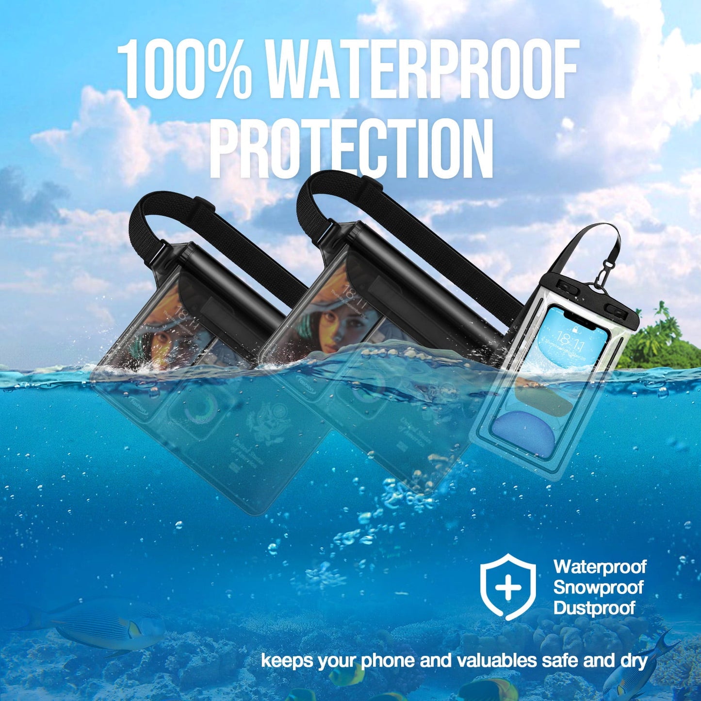 Livhil Waterproof Dry Bag and Waterproof Cell Phone Bag for Outdoor Water Sports Paddle