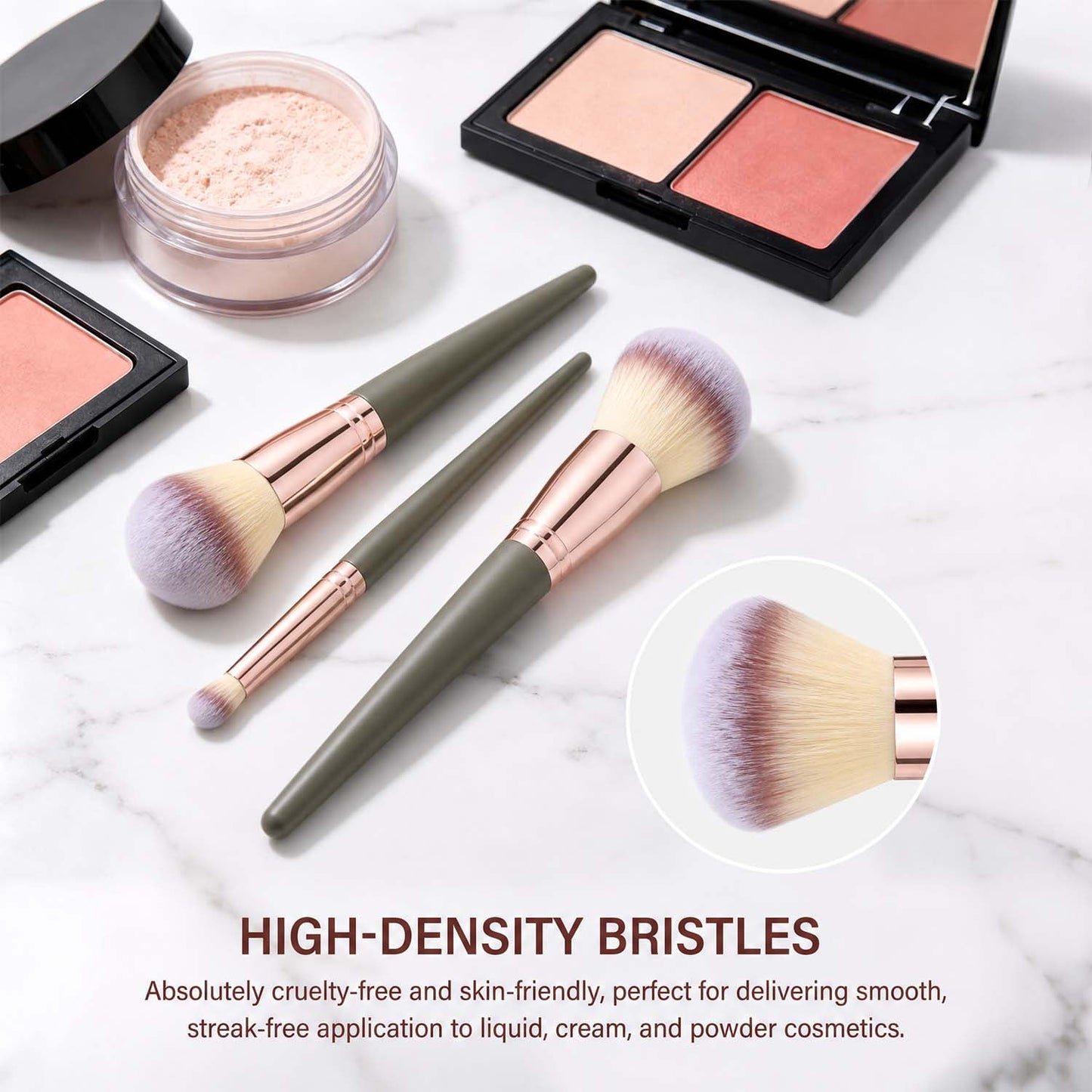 Livhil 15pcs Makeup Brushes Set Professional, Premium Makeup Brushes Kit Set, Eyeshadow Brushes with PU Leather Pouch