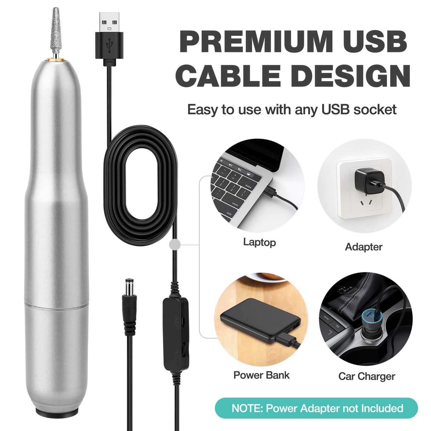 Livhil Electric Nail Drill Machine Nail File Portable Nail Tools with Nail Drill Bits Sanding Bands