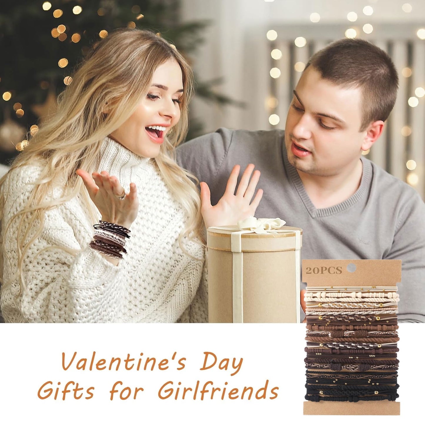 Livhil 25pcs Boho Hair Ties No Damage, Elastic Hair Bands for Women, Scrunchies for Ponytail Holders