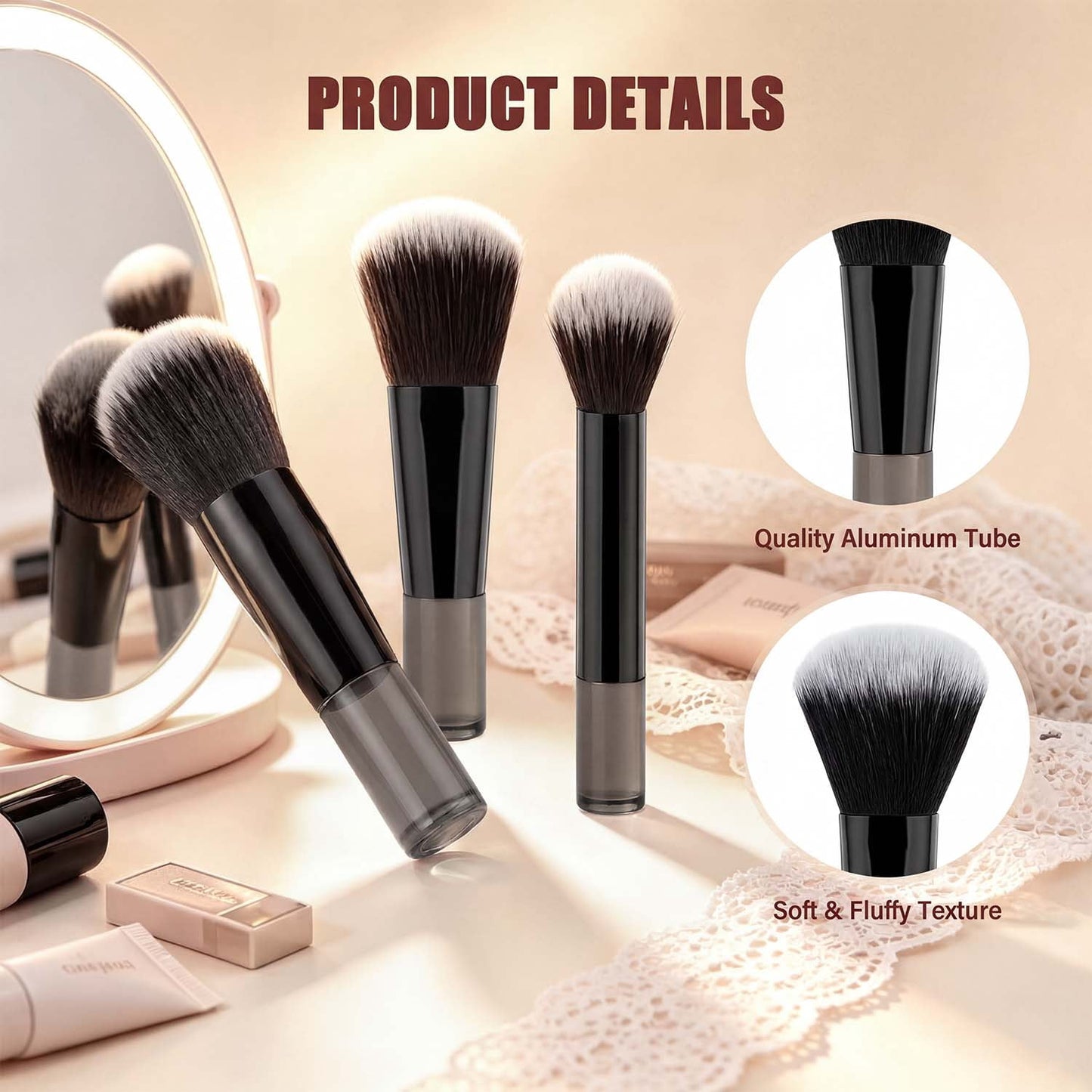 Livhil 10pcs Portable Travel Makeup Brush Set, Function Mini Makeup Brushes with Pouch