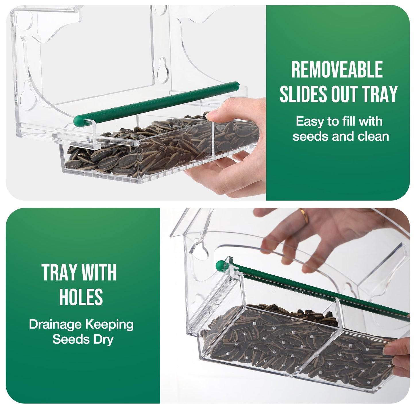 Livhil Window Bird Feeders with Strong Suction Cups, Outside Bird Window Feeder