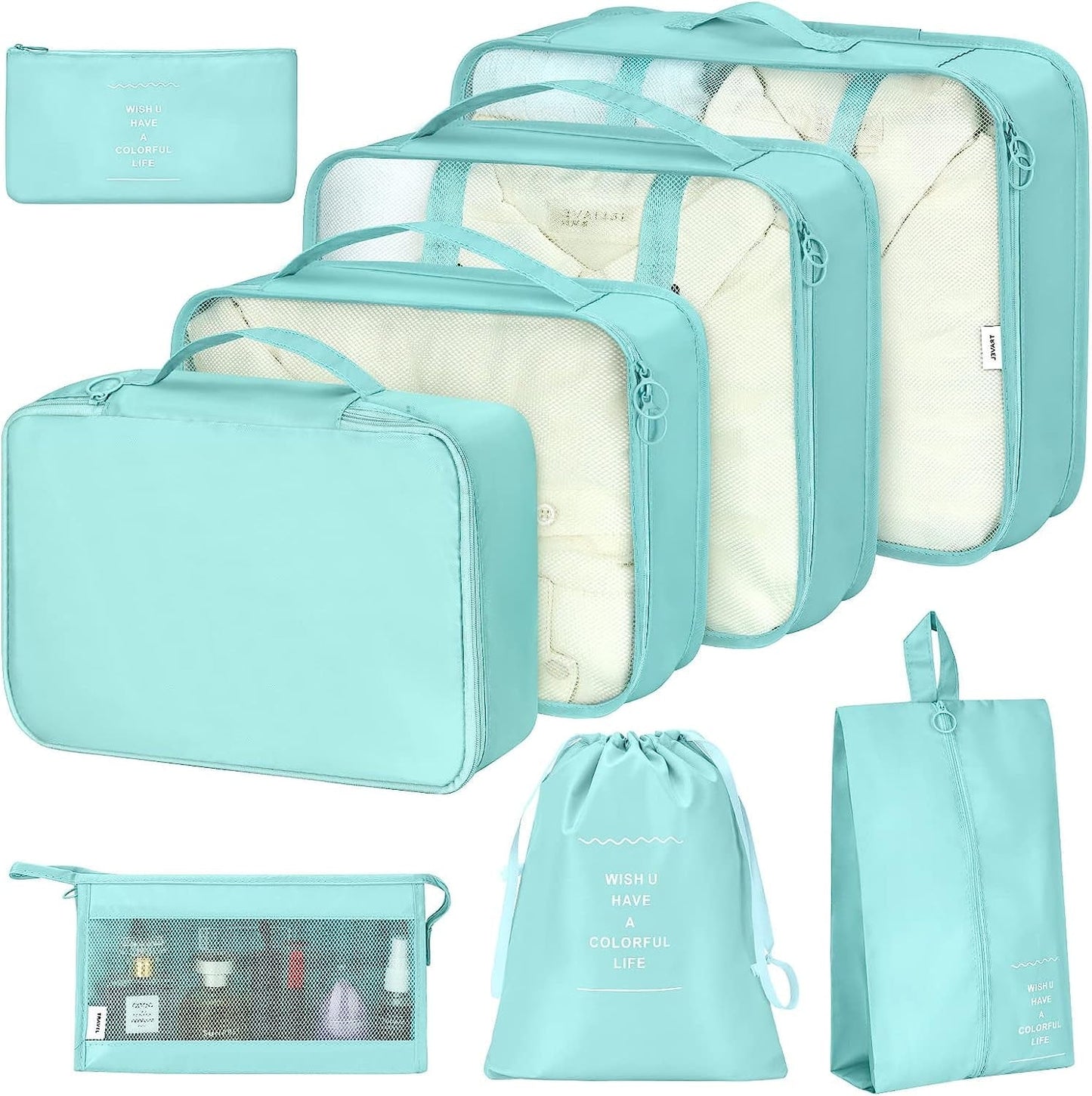 Livhil 8Pcs Packing Cubes for Luggage, Packing Cubes for Travel Luggage Packing Organizers