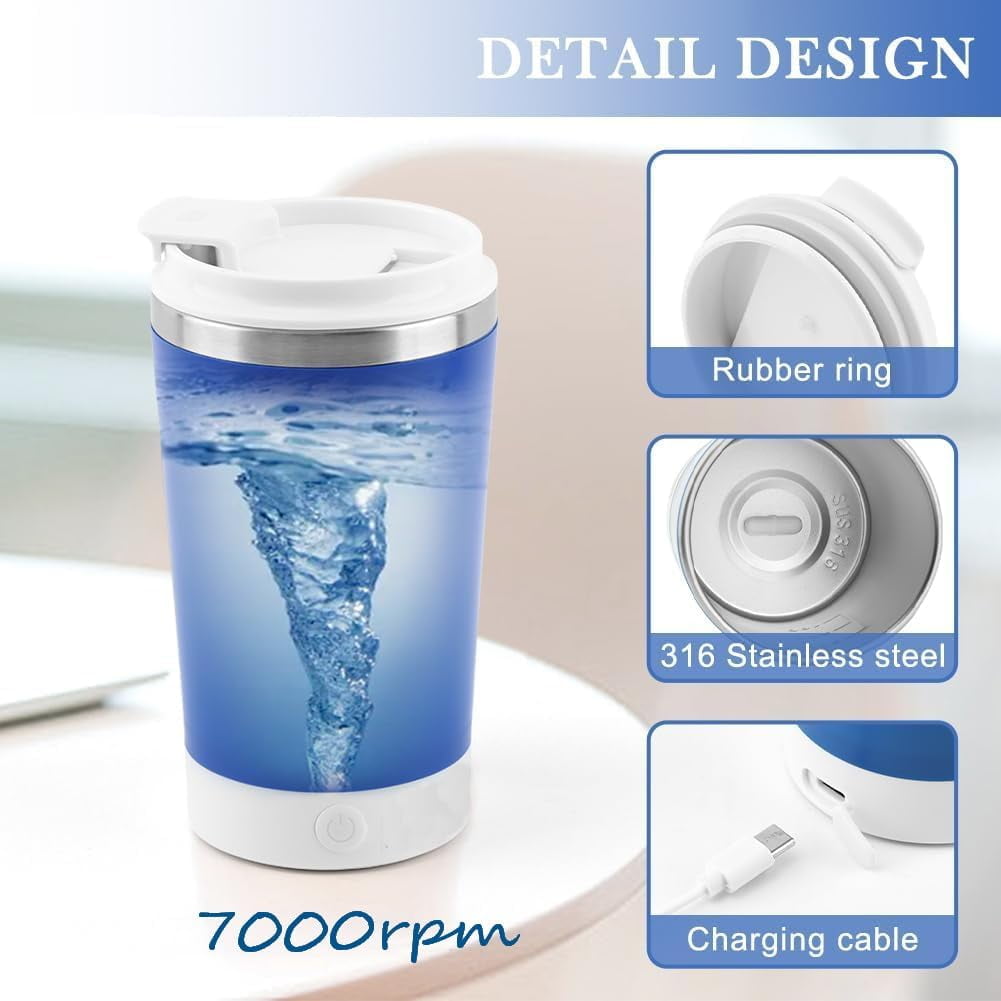 Livhil 13.5 Oz Self Stirring Mug with Lid Electric High Speed Mixing Rechargeable Automatic Magnetic Stirring Coffee Mug