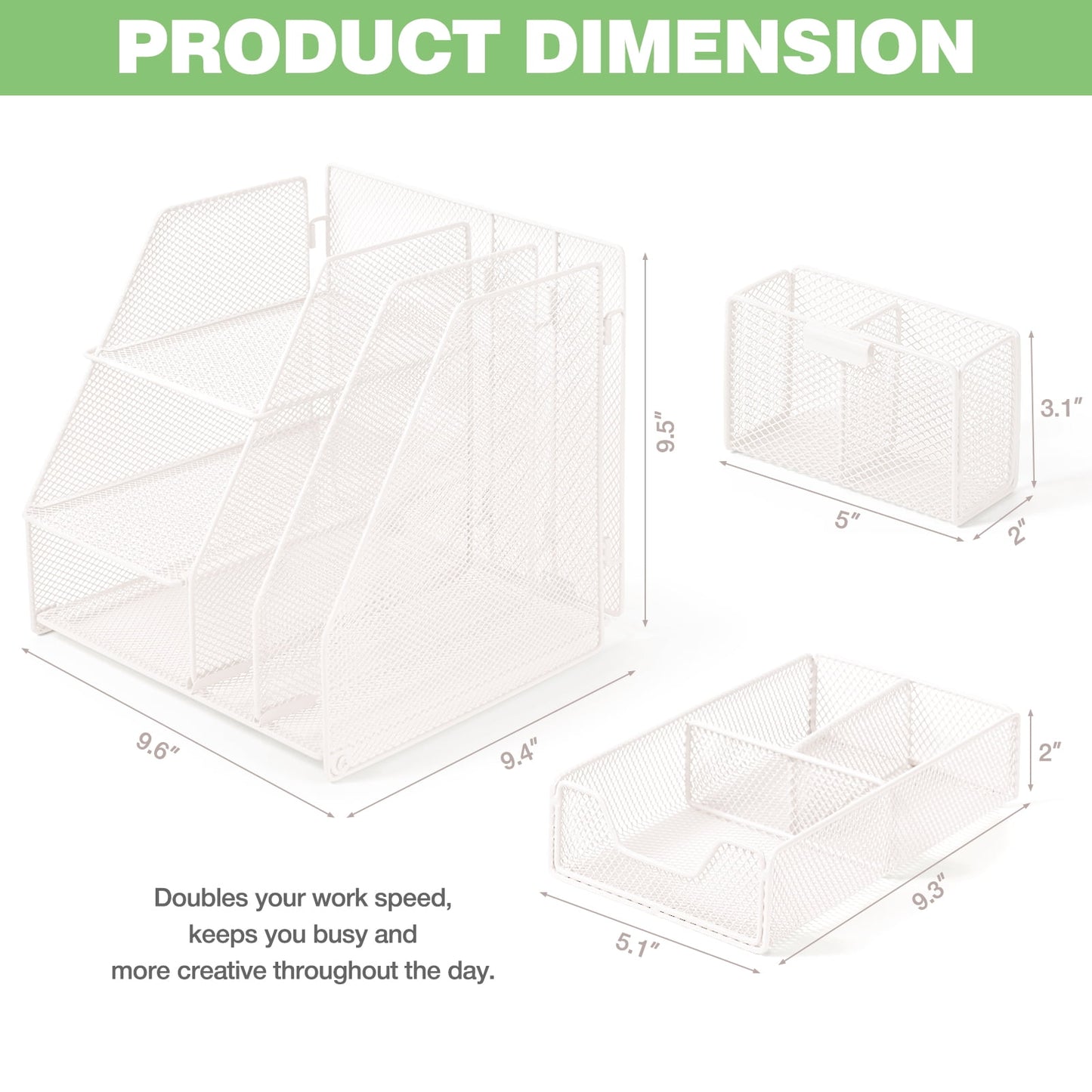 Livhil Desk Organizer Office Accessories, Workspace Rose Gold Desktop Organizer, File Organizer for Desk Drawer Organizer