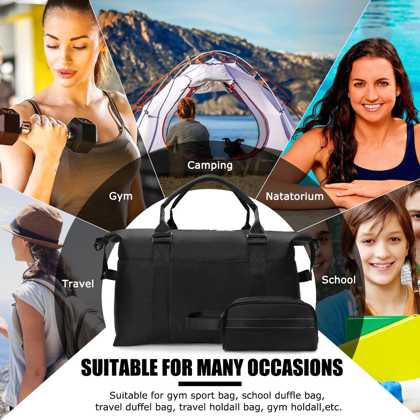 Livhil Weekender Bag for Women Sports Tote Gym Bag, Hospital Bag for Labor and Delivery Overnight Bags for Women, Travel Duffle Bags with Toiletry Bag Carry on Bag