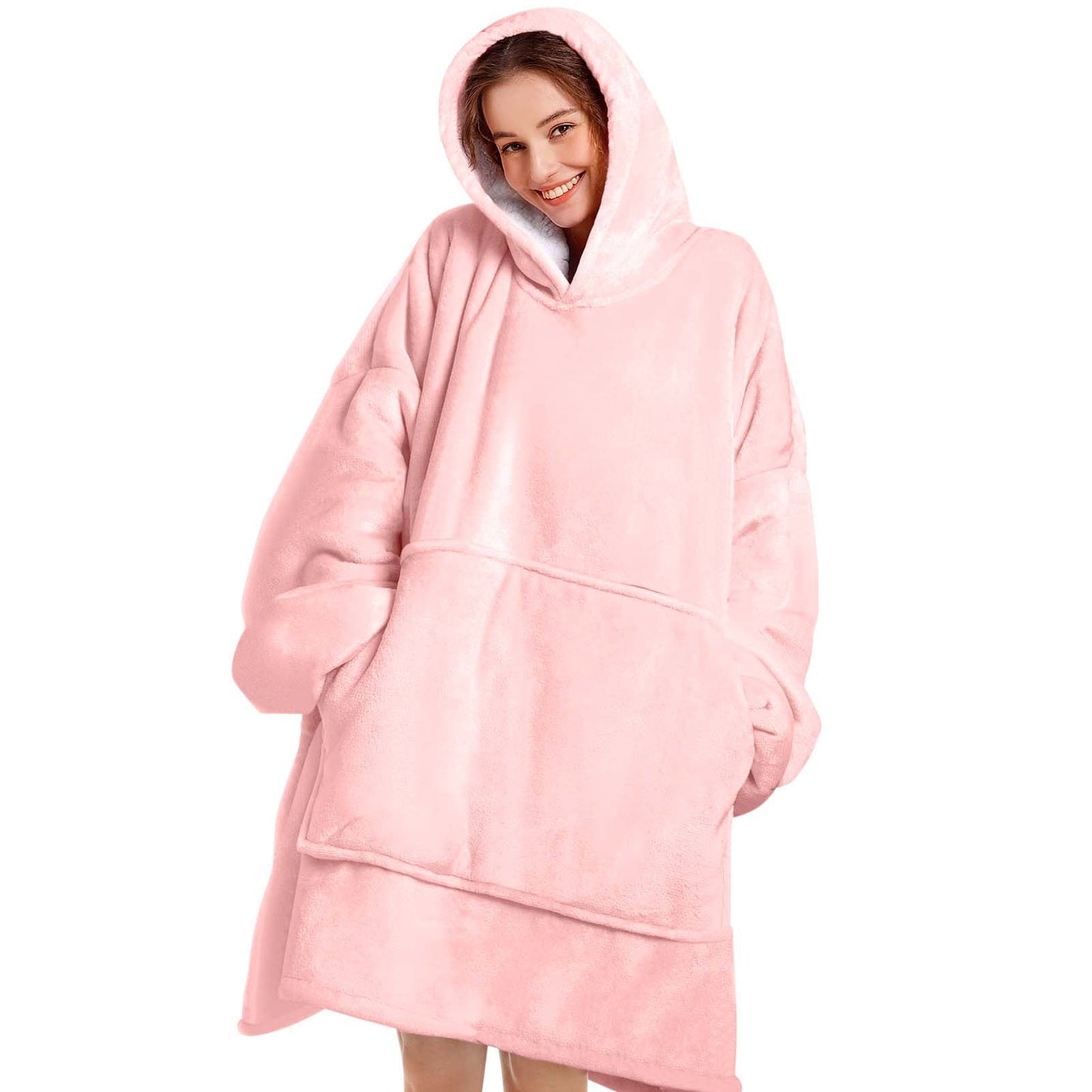 Livhil Wearable Blanket Hoodie, Oversized Sherpa Blanket Hoodie Sweatshirt