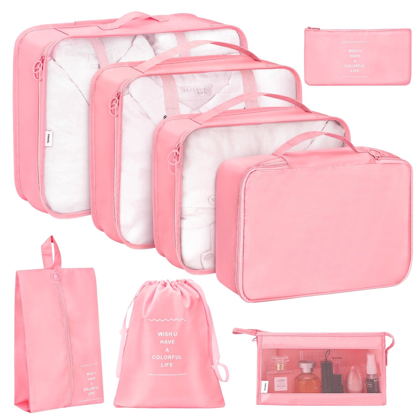 Livhil 8Pcs Packing Cubes for Luggage, Packing Cubes for Travel Luggage Packing Organizers