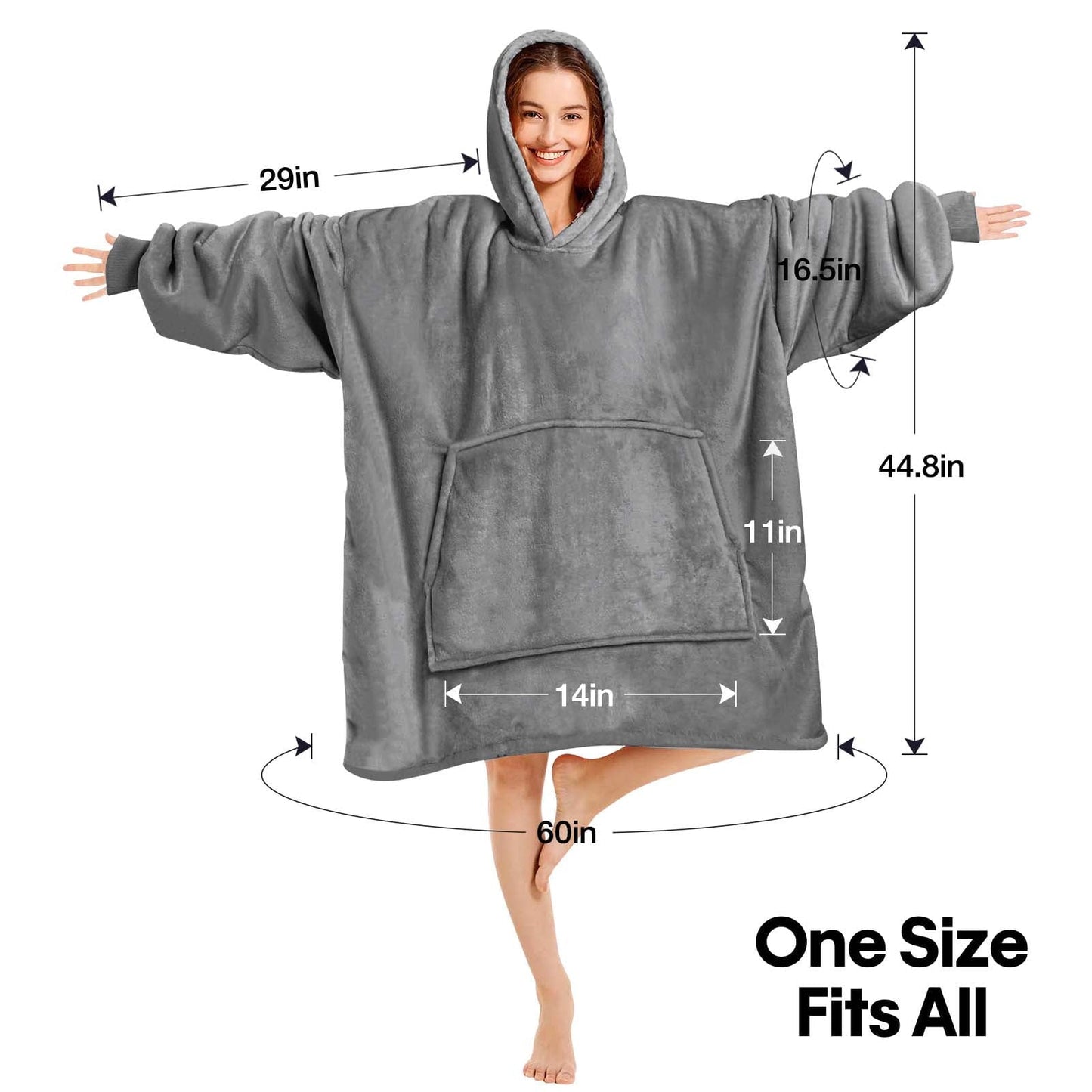 Livhil Wearable Blanket Hoodie, Oversized Sherpa Blanket Hoodie Sweatshirt
