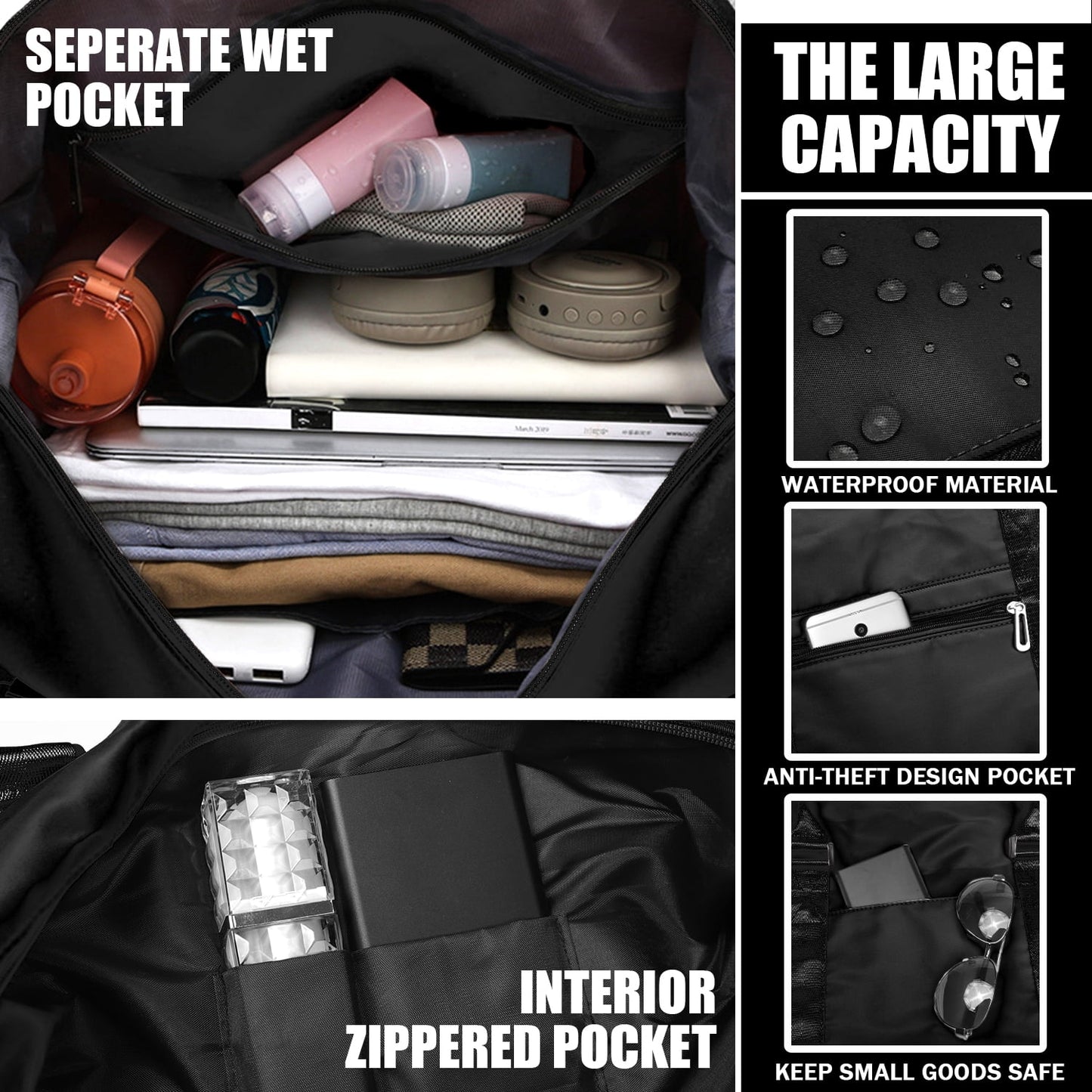 Livhil Weekender Bag for Women Sports Tote Gym Bag, Hospital Bag for Labor and Delivery Overnight Bags for Women, Travel Duffle Bags with Toiletry Bag Carry on Bag