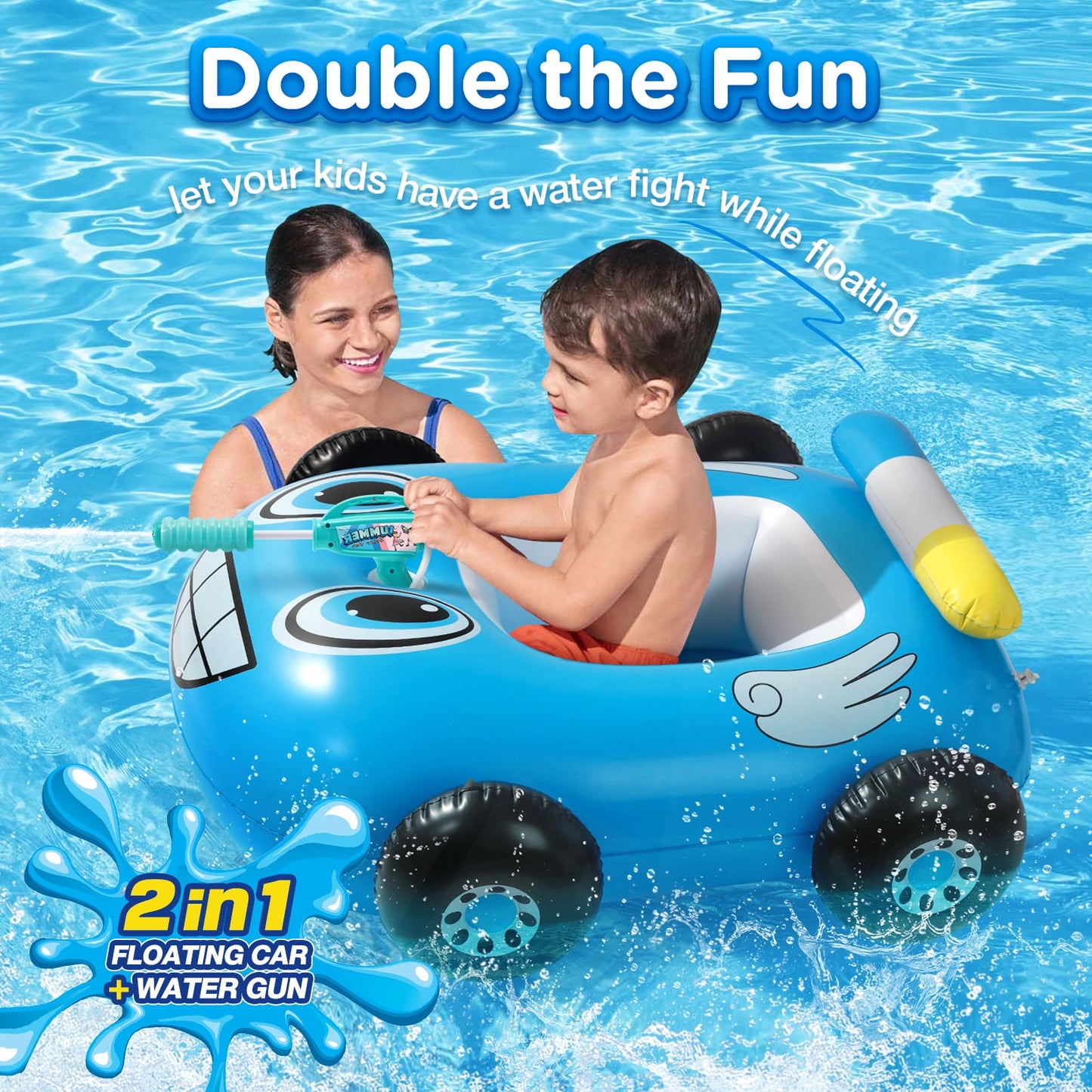 Livhil Swimming Pool Floats Kids 3-6 with Canopy, Tank Inflatable Pool Floats for Kids