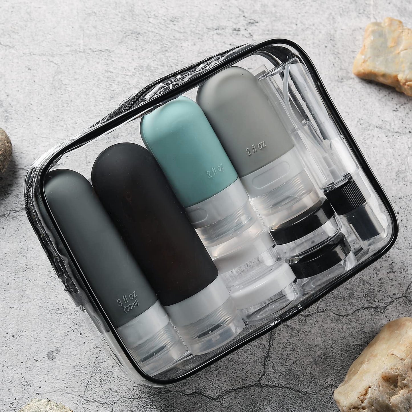 Livhil 16 Pcs Travel Bottles for Toiletries, Leak Proof Refillable Travel Containers, Travel Essentials Silicone Toiletry Bottles