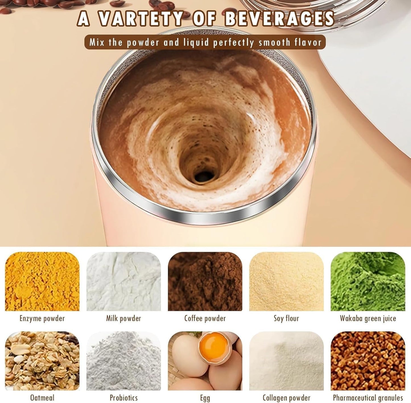 Livhil 13.5 Oz Self Stirring Mug with Lid Electric High Speed Mixing Rechargeable Automatic Magnetic Stirring Coffee Mug