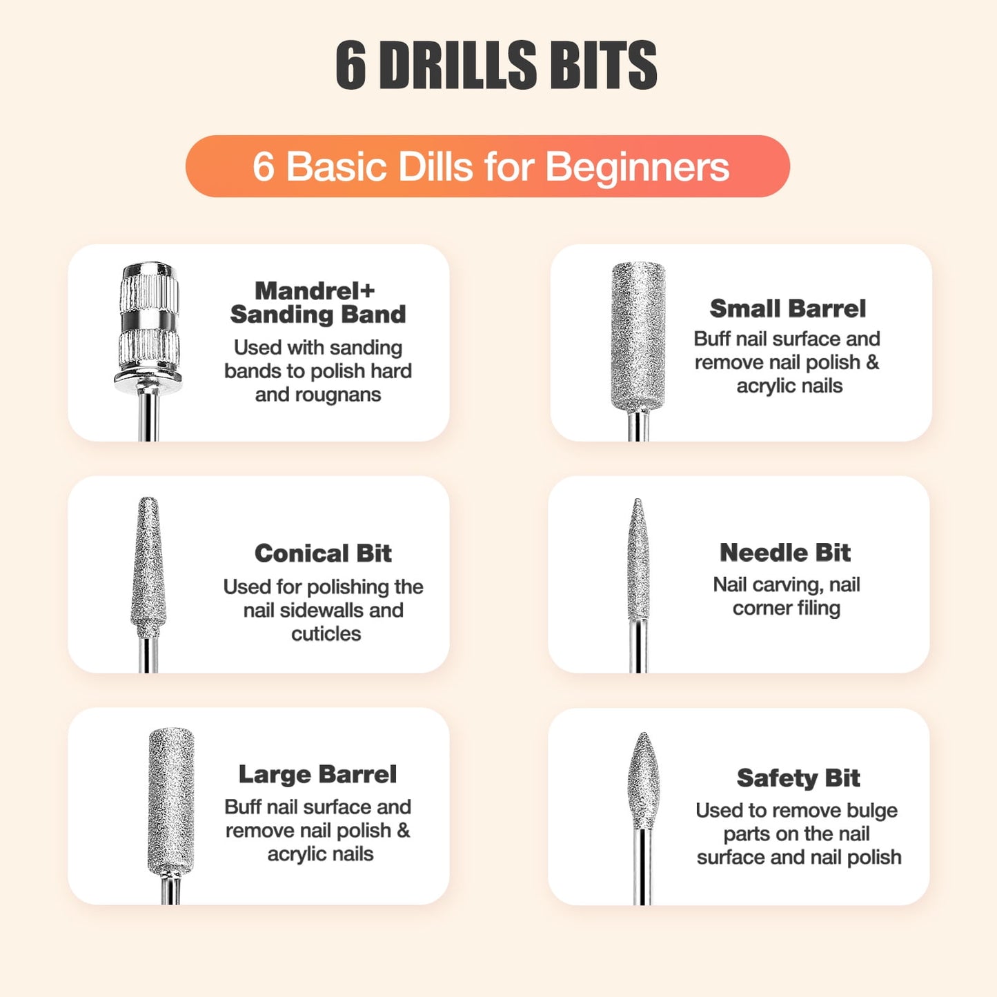 Livhil Electric Nail Drill Machine Nail File Portable Nail Tools with Nail Drill Bits Sanding Bands