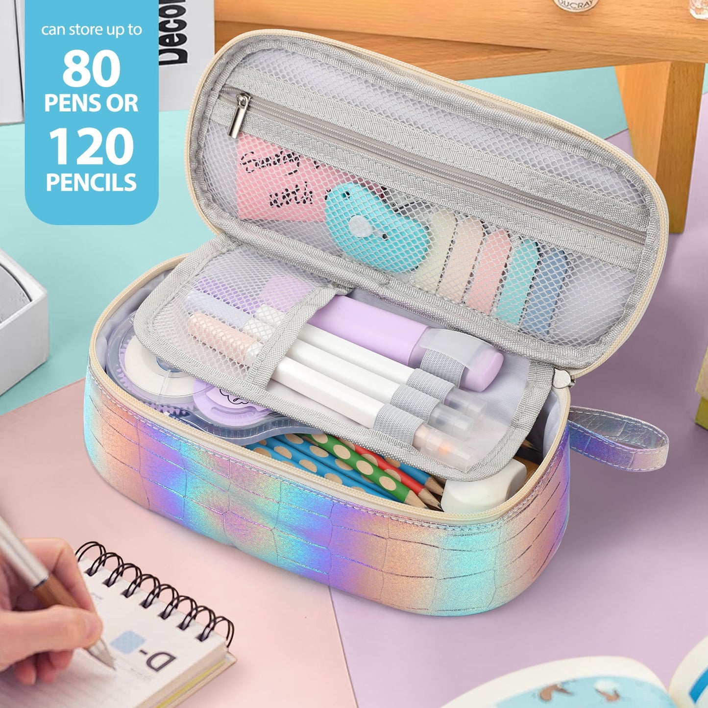 Livhil Large Pencil Pouch, Pencil Case for Girls Boys, Pencil Bag Pencil Boxes for Kids Elementary School Supplies
