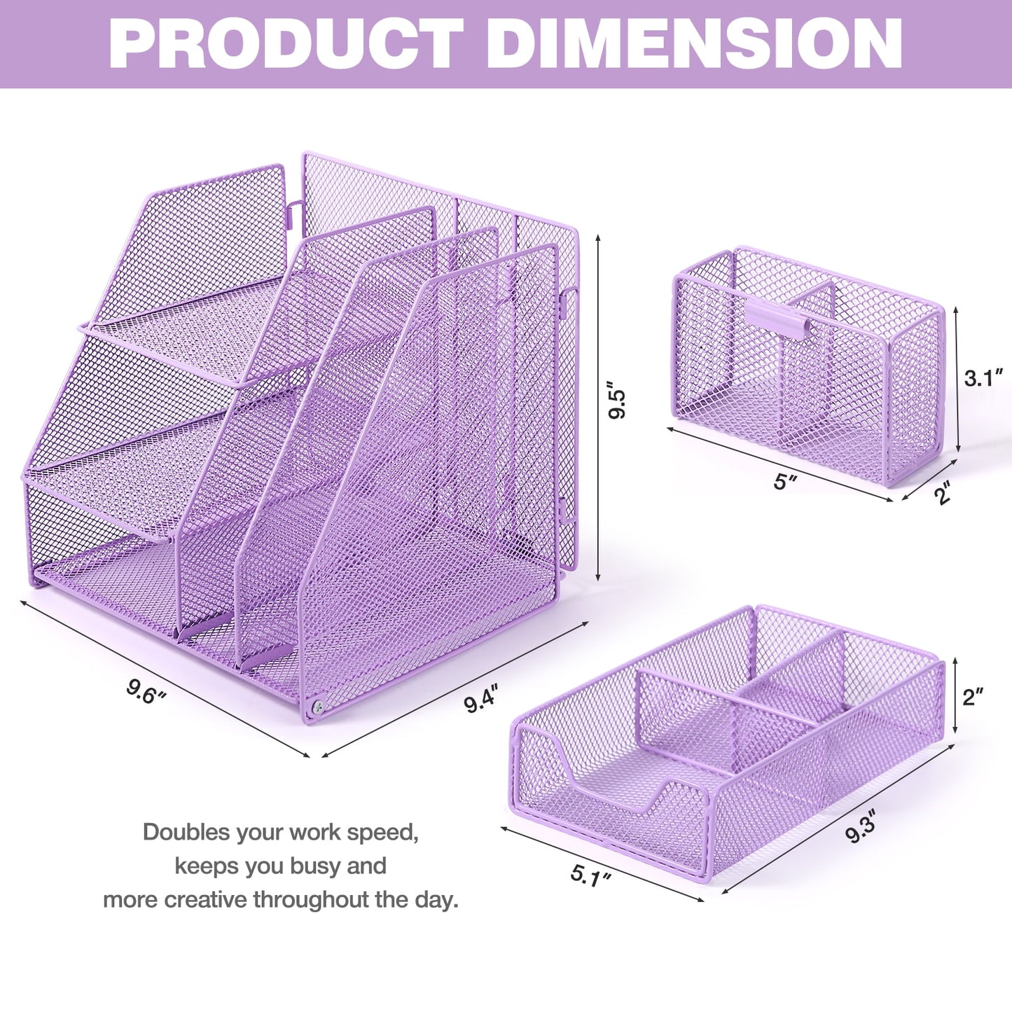 Livhil Desk Organizer Office Accessories, Workspace Rose Gold Desktop Organizer, File Organizer for Desk Drawer Organizer