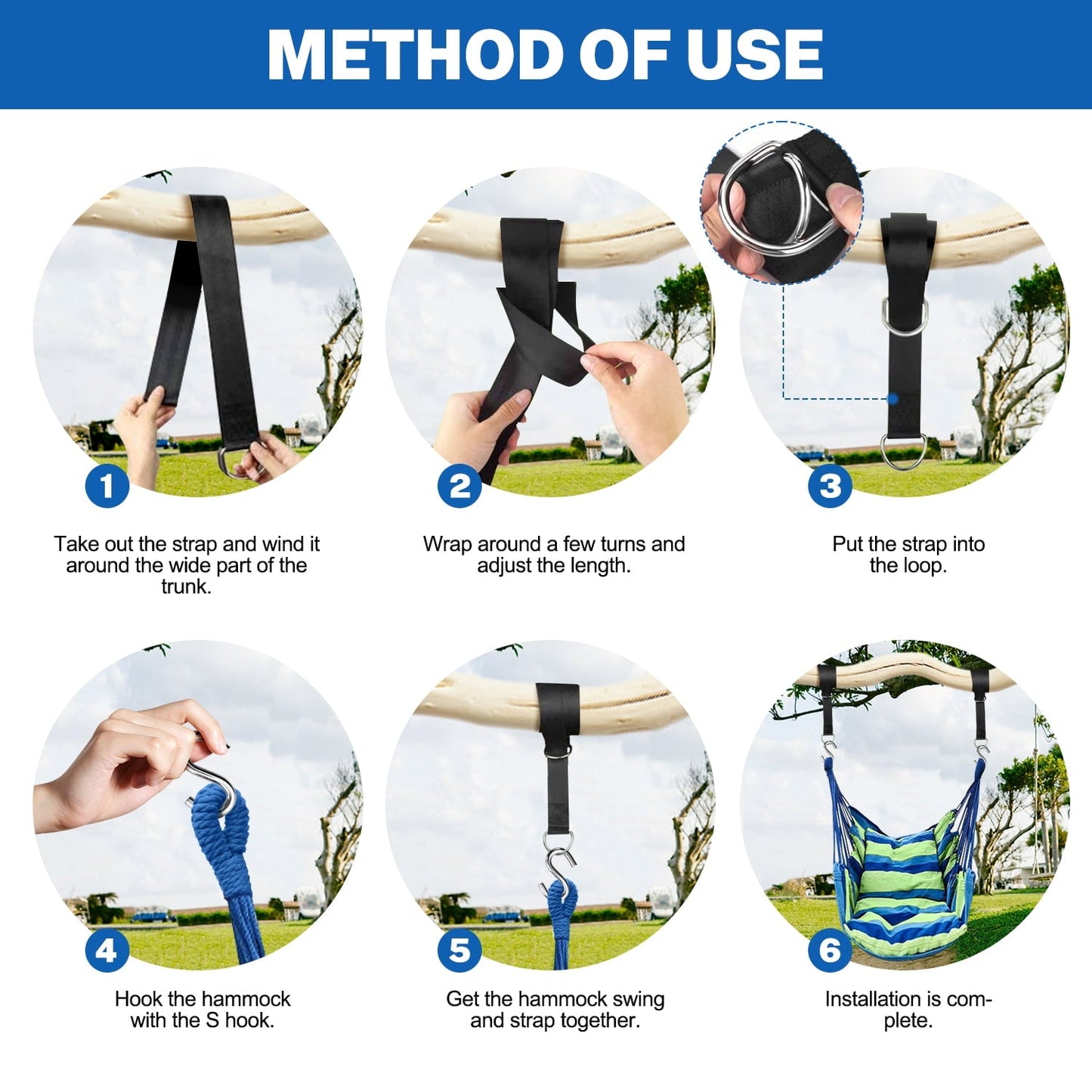 Hammock Chair Hanging Rope Hammock Swing Chair, Max 300 lbs Portable Hanging Hammock Chair