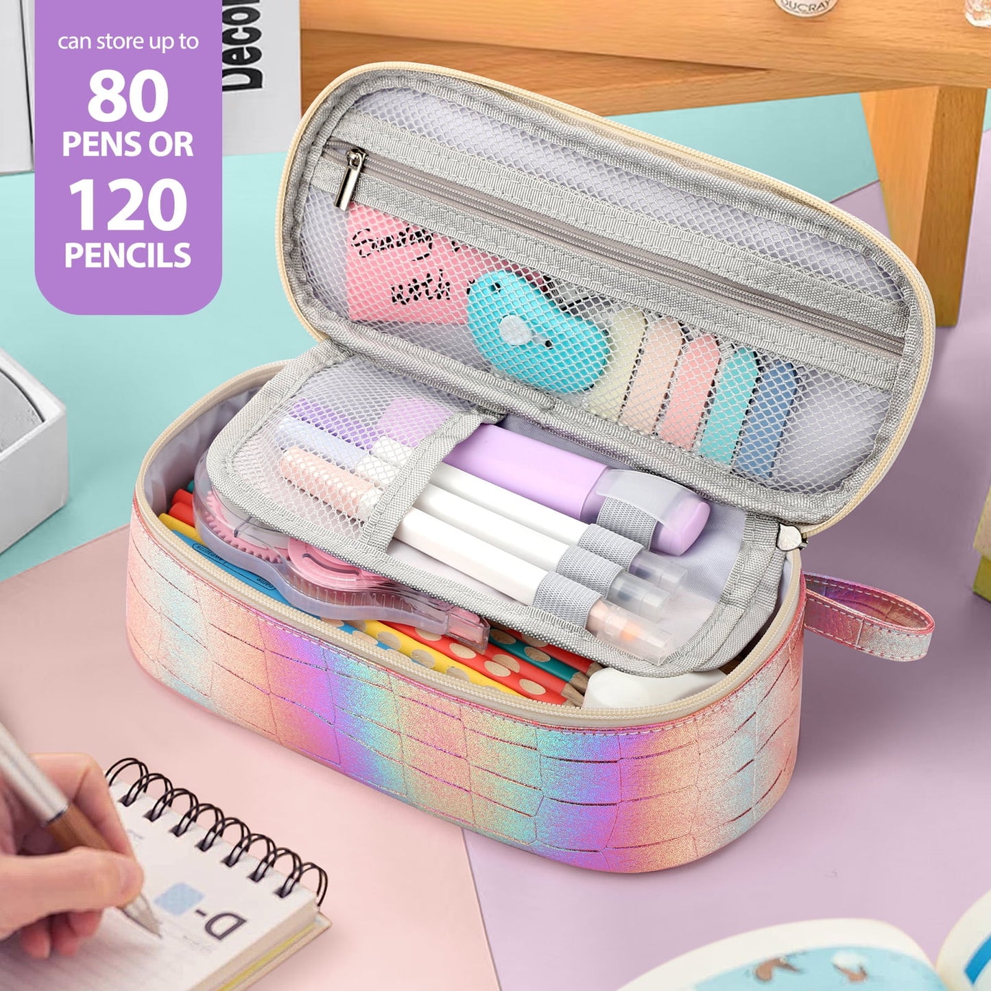 Livhil Large Pencil Pouch, Pencil Case for Girls Boys, Pencil Bag Pencil Boxes for Kids Elementary School Supplies