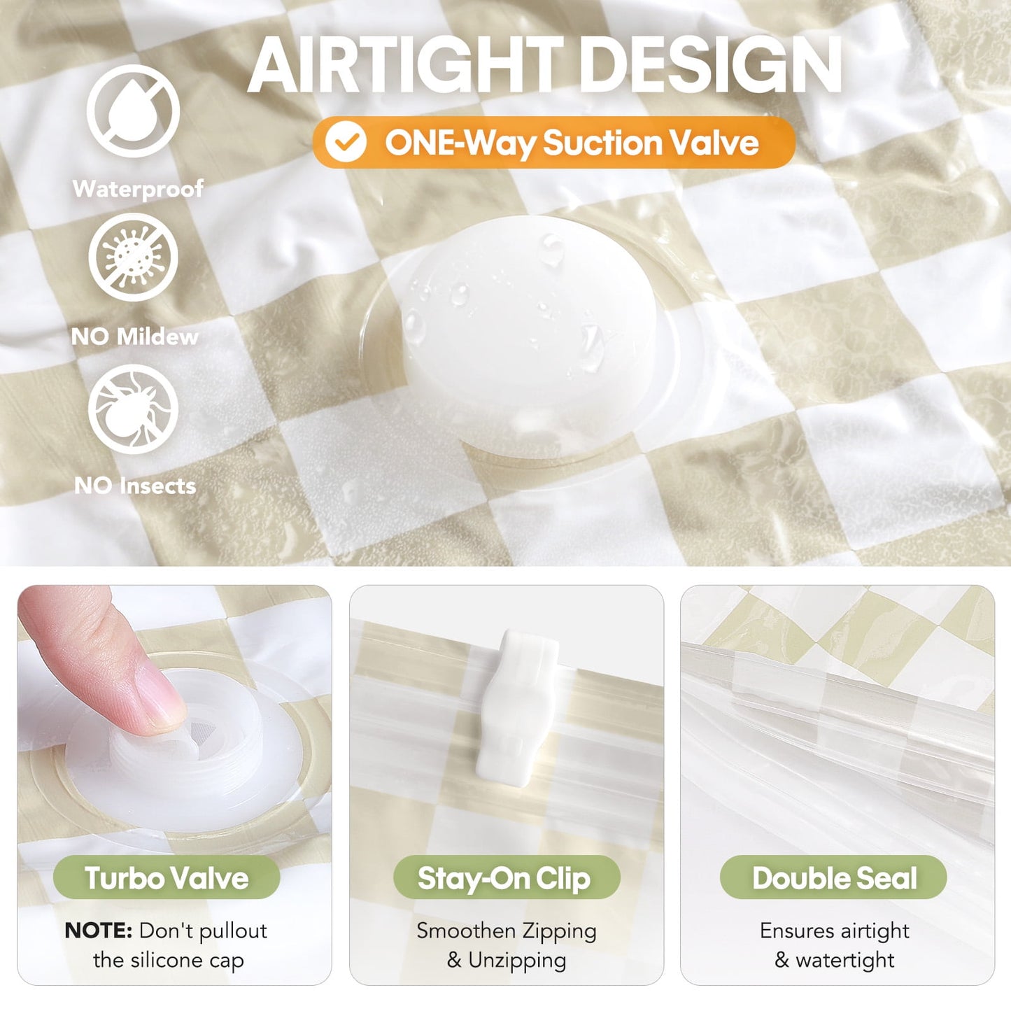 Livhil Vacuum Storage Bags, Home Essentials Space Saver Vacuum Bags Compression, Hand Pump Included