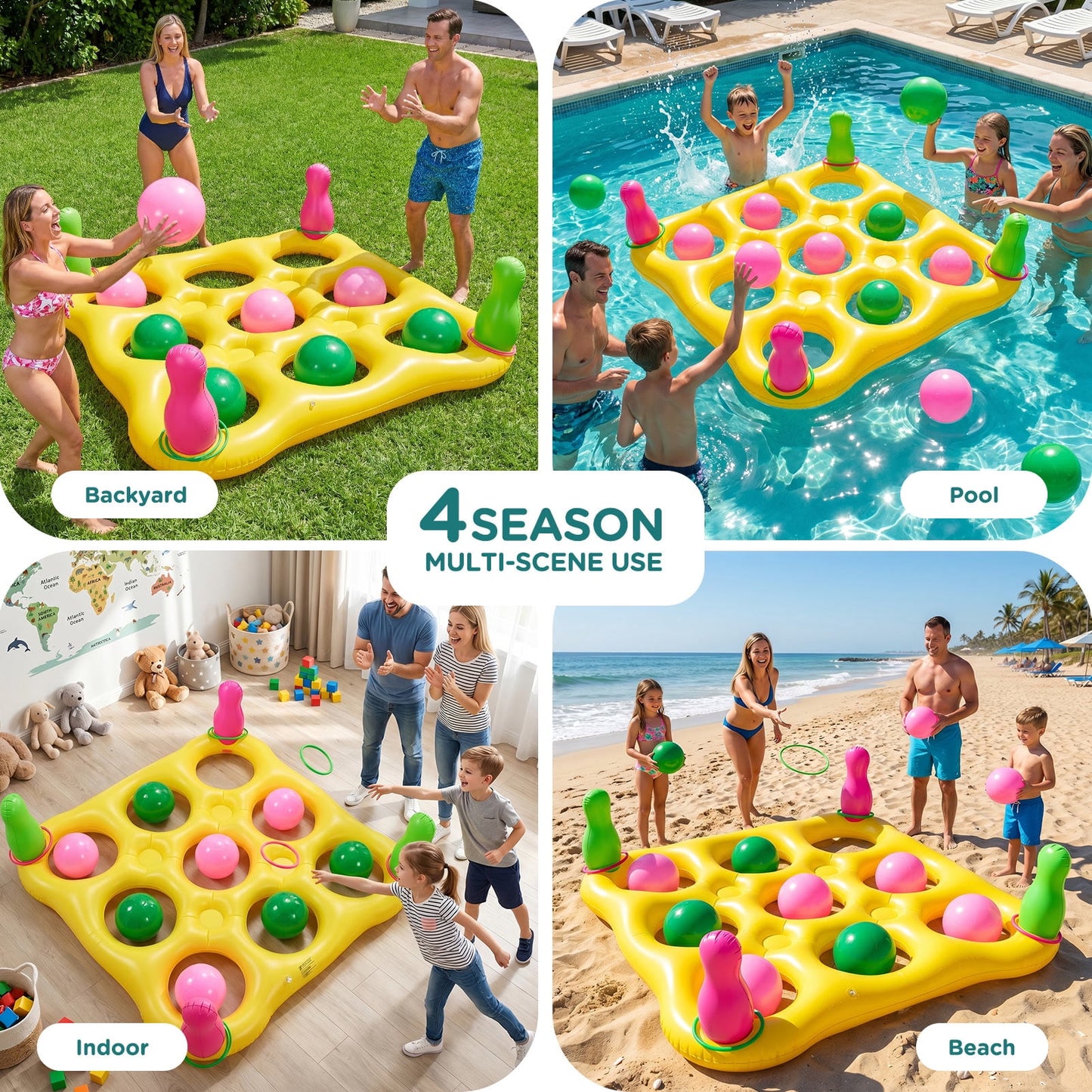 Livhil Pool Games Inflatable Pool Toys Tic Tac Toe Game
