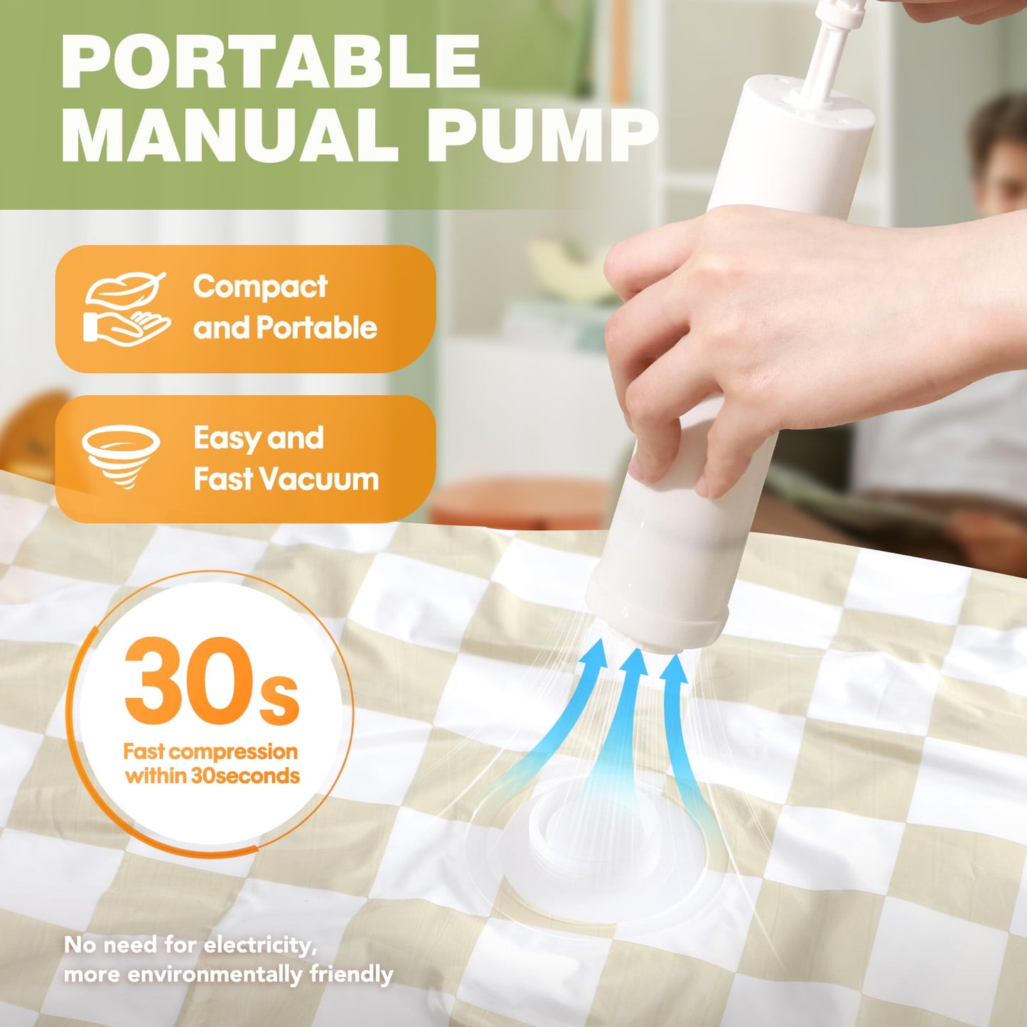 Livhil Vacuum Storage Bags, Home Essentials Space Saver Vacuum Bags Compression, Hand Pump Included