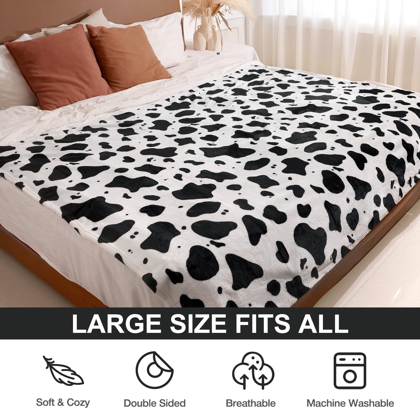 Livhil Flannel Fleece Throw Blanket, Lightweight Cozy Plush Leopard Blanket