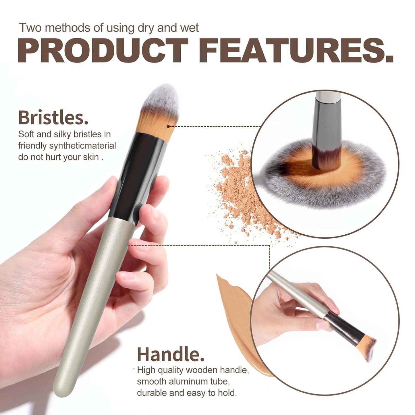 Livhil 18 Pcs Professional Makeup Brushes Set for Eye and Face, Premium Eye Makeup Brushes Soft Makeup Brushes(Champagne Gold)