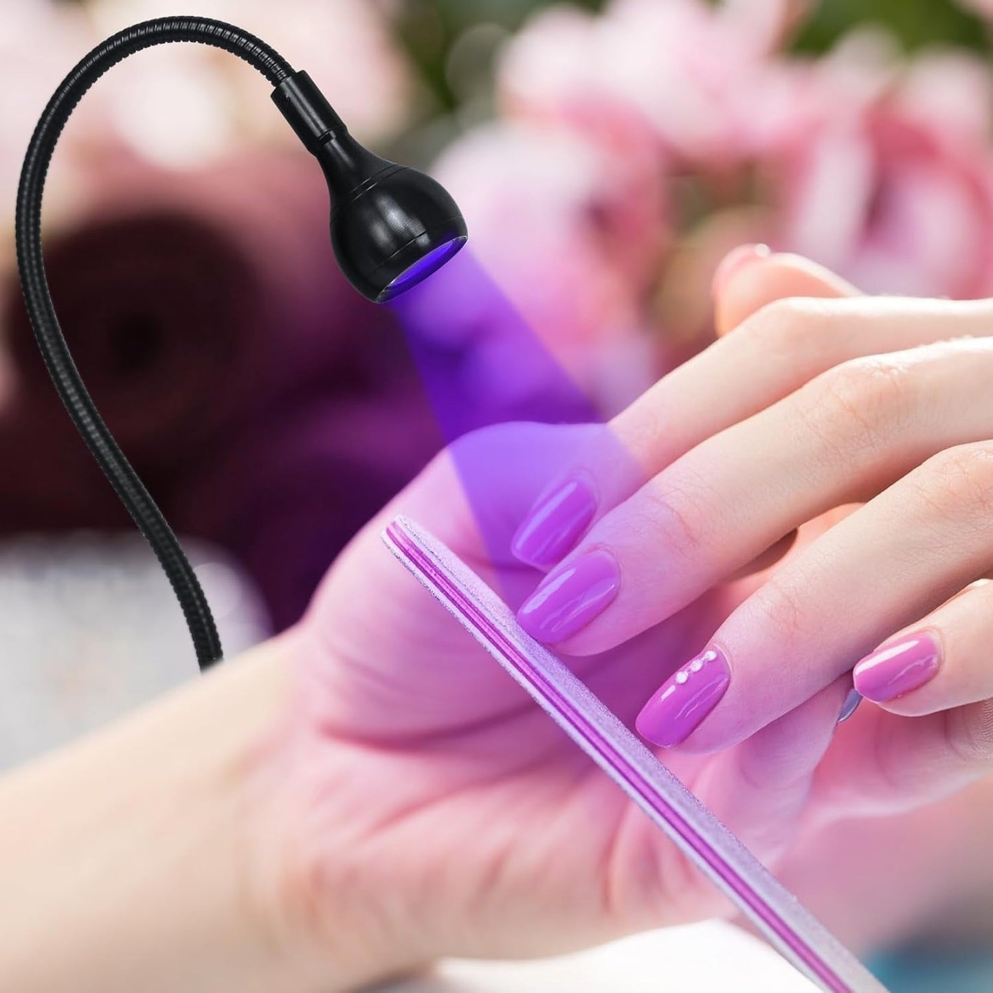 Livhil UV Nail Lamp with Gooseneck and Clamp, LED Nail Lamp for Gel Nails, UV Light for Gel Nails