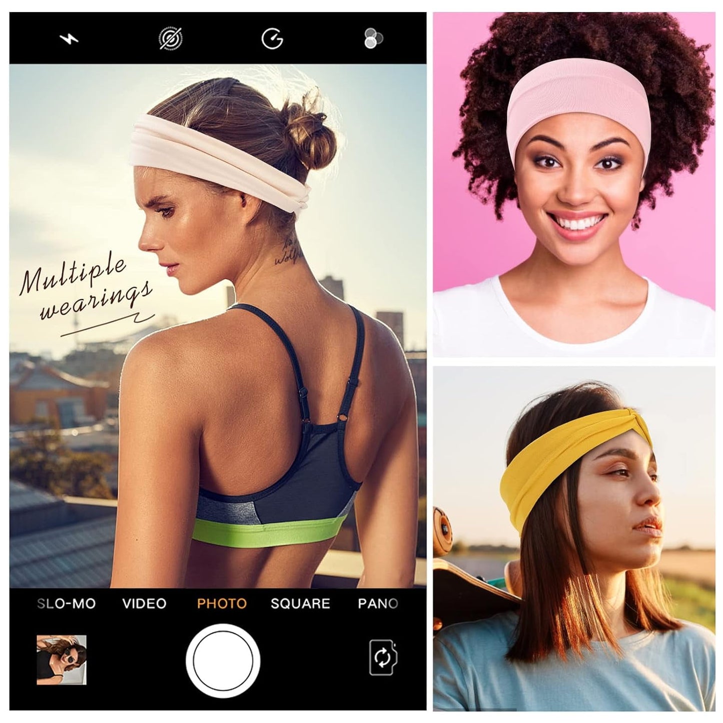 Livhil 12Pcs Stretchy Headbands for Women,Ventilate and Anti-slip Sport Headband, Fashionable Twist-style Head Wraps