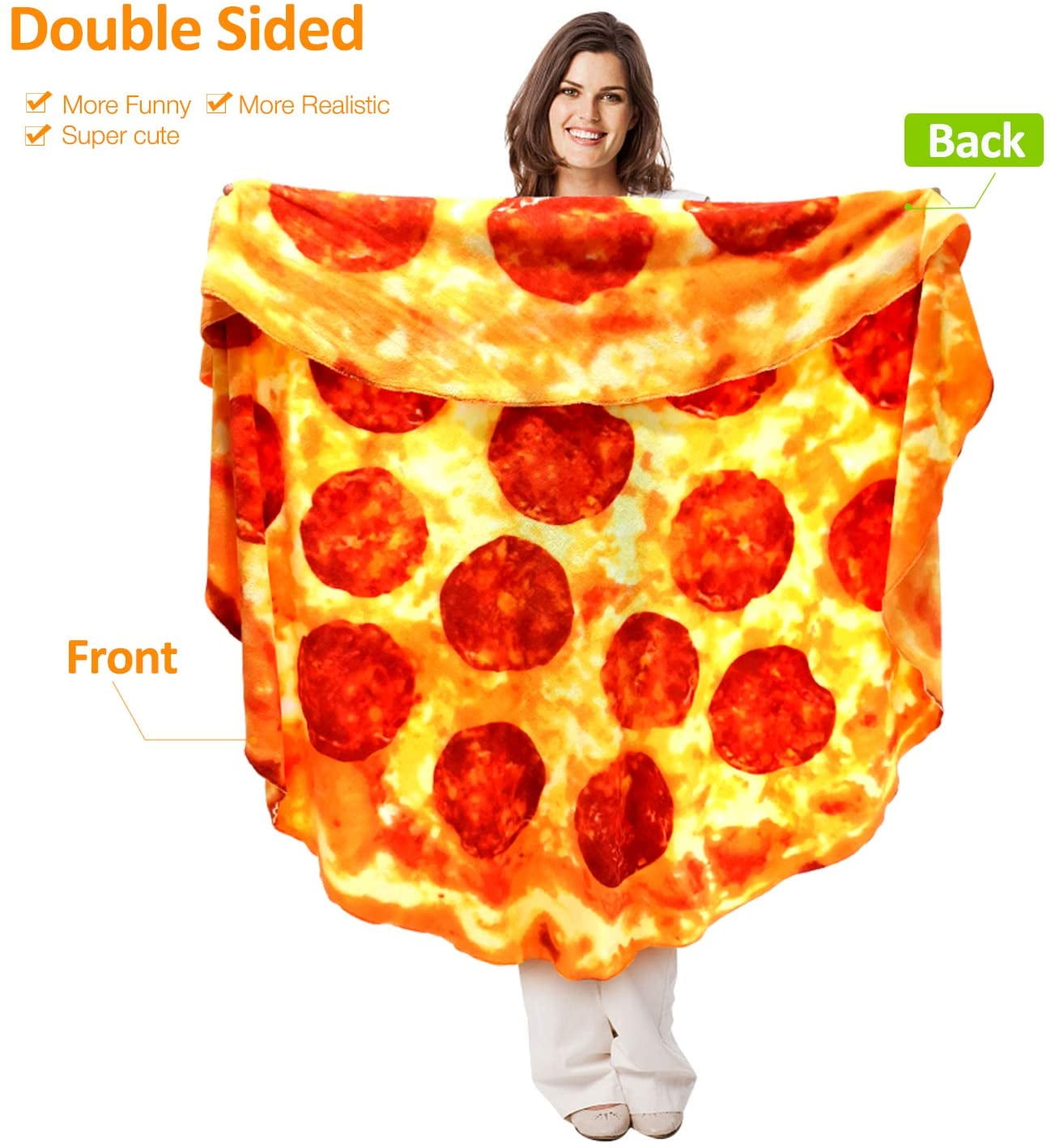 Livhil Giant Tortilla Blanket 71 inch Double Sided, Tortilla Blanket Adult Size Funny Blankets Food Blankets