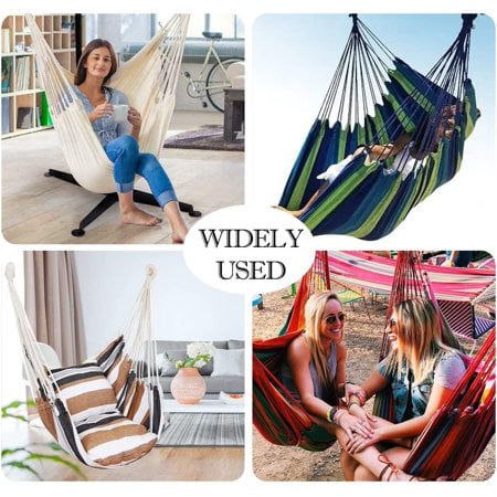Hammock Chair Hanging Rope Hammock Swing Chair, Max 300 lbs Portable Hanging Hammock Chair