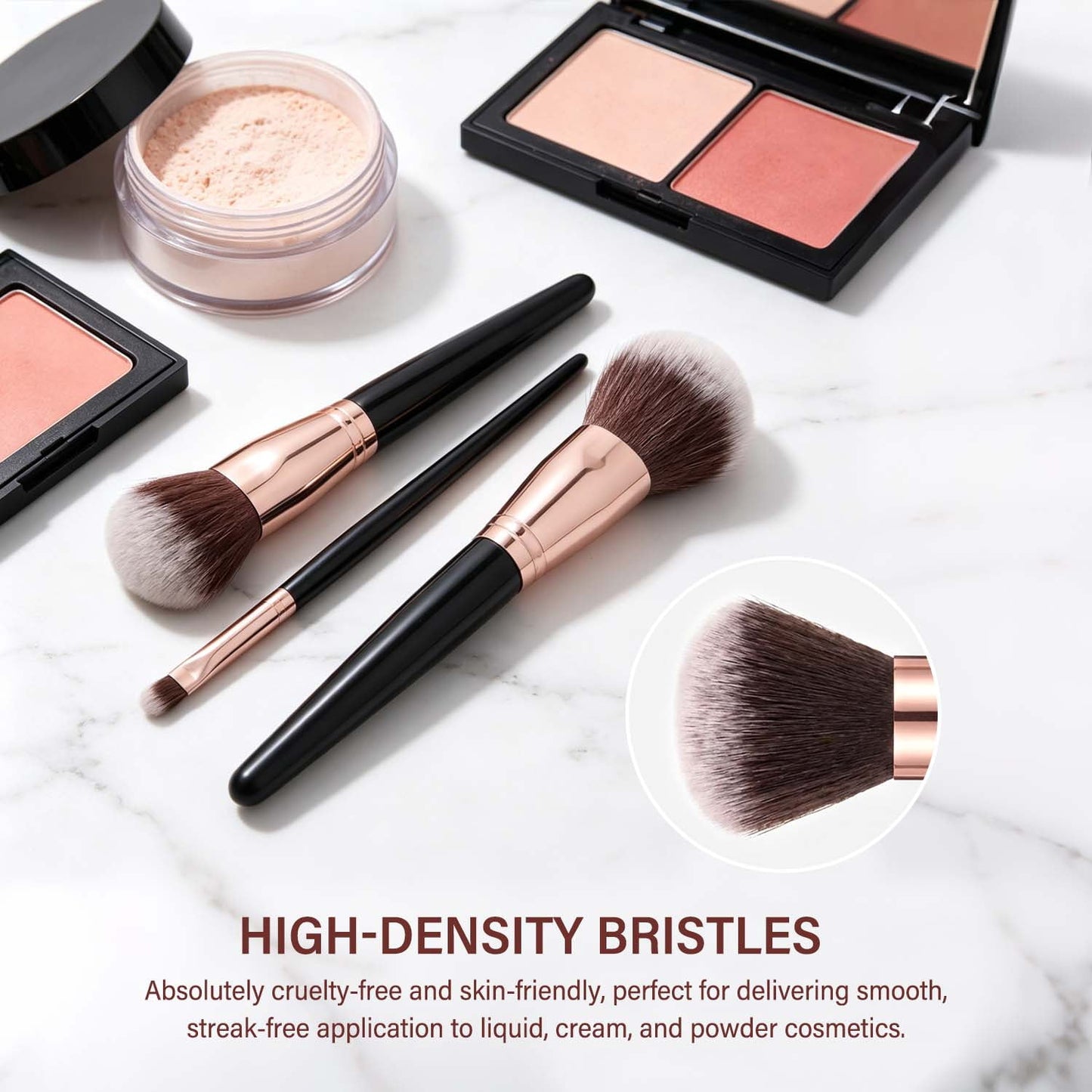 Livhil 15pcs Makeup Brushes Set Professional, Premium Makeup Brushes Kit Set, Eyeshadow Brushes with PU Leather Pouch