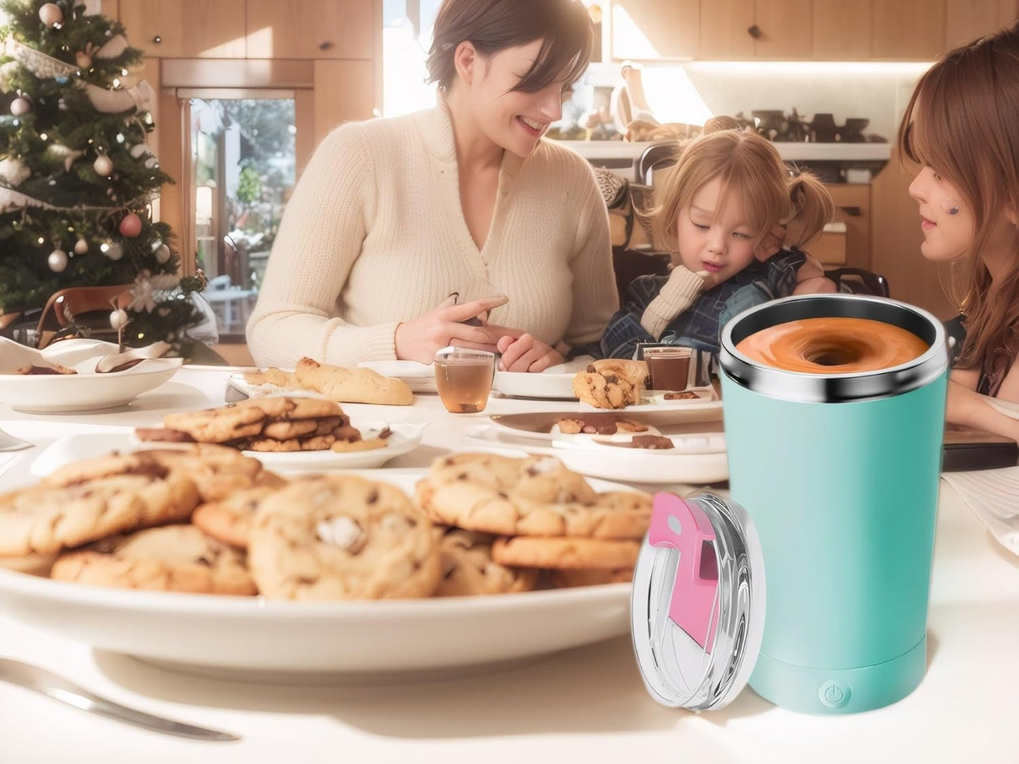 Livhil 13.5 Oz Self Stirring Mug with Lid Electric High Speed Mixing Rechargeable Automatic Magnetic Stirring Coffee Mug