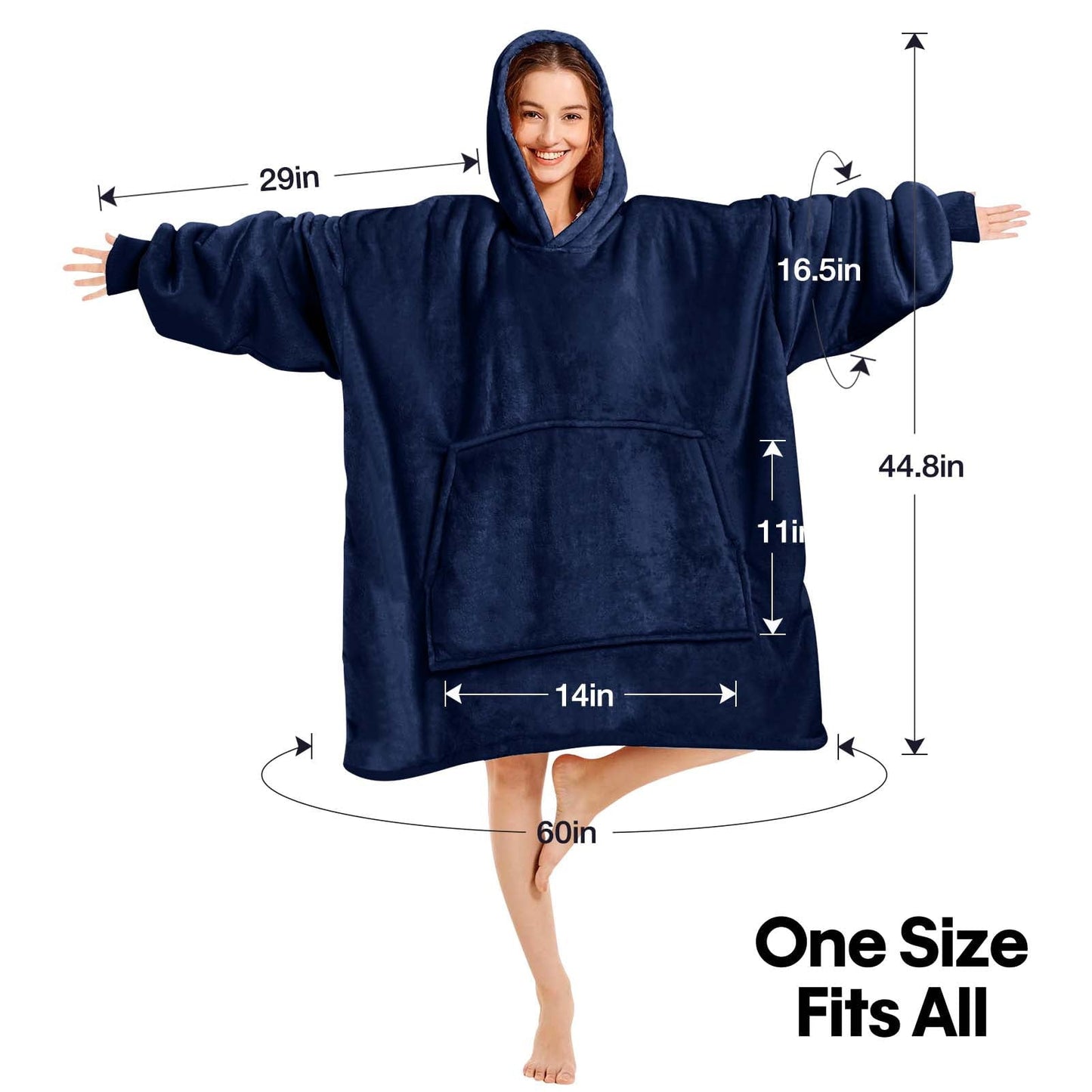 Livhil Wearable Blanket Hoodie, Oversized Sherpa Blanket Hoodie Sweatshirt