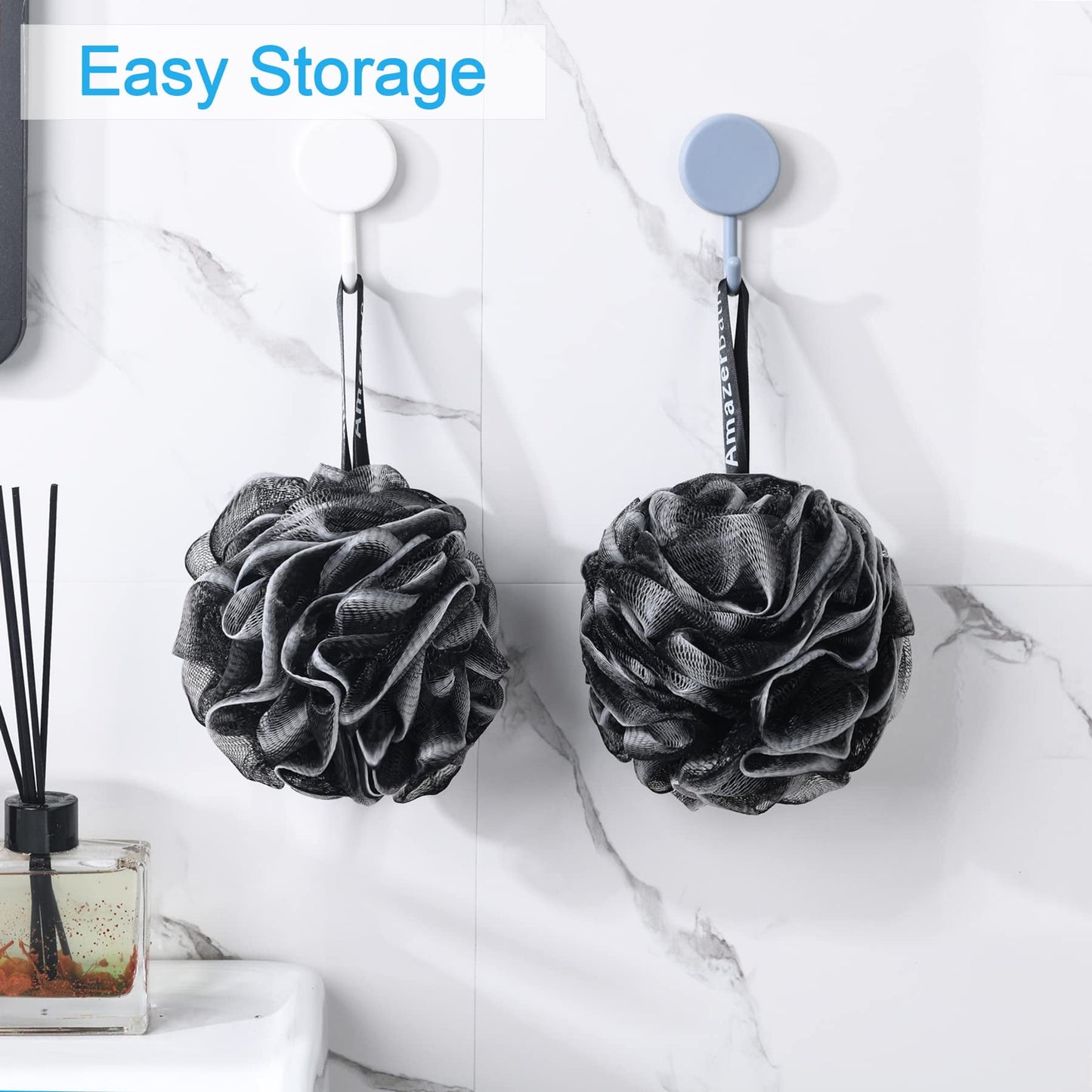 Livhil 4pcs Shower Loofah Sponge, Exfoliating Body Scrubber Bath Sponge for Women and Men, Loofa Shower Sponge