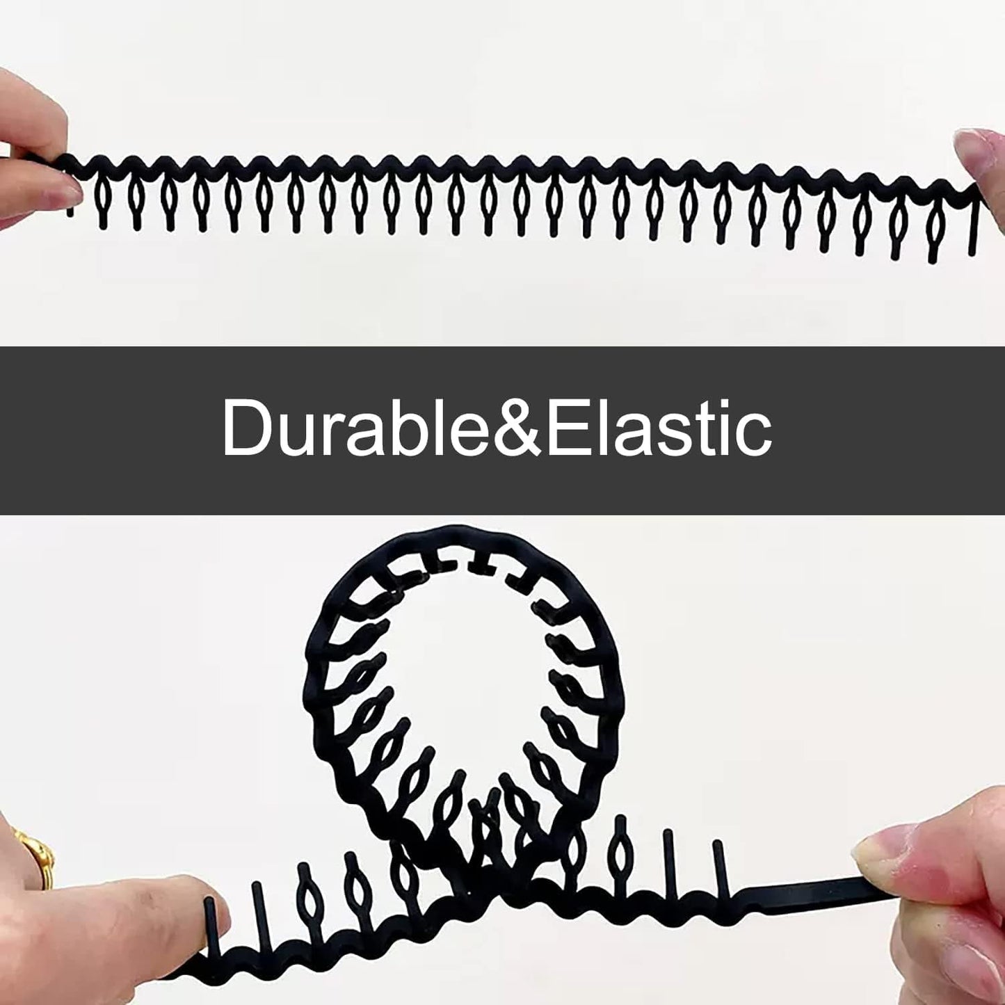 Livhil 8 PCS Plastic Headbands for Women with Teeth, Non Slip Zig Zag Headbands for Women Men Teen Girls, Matte Black