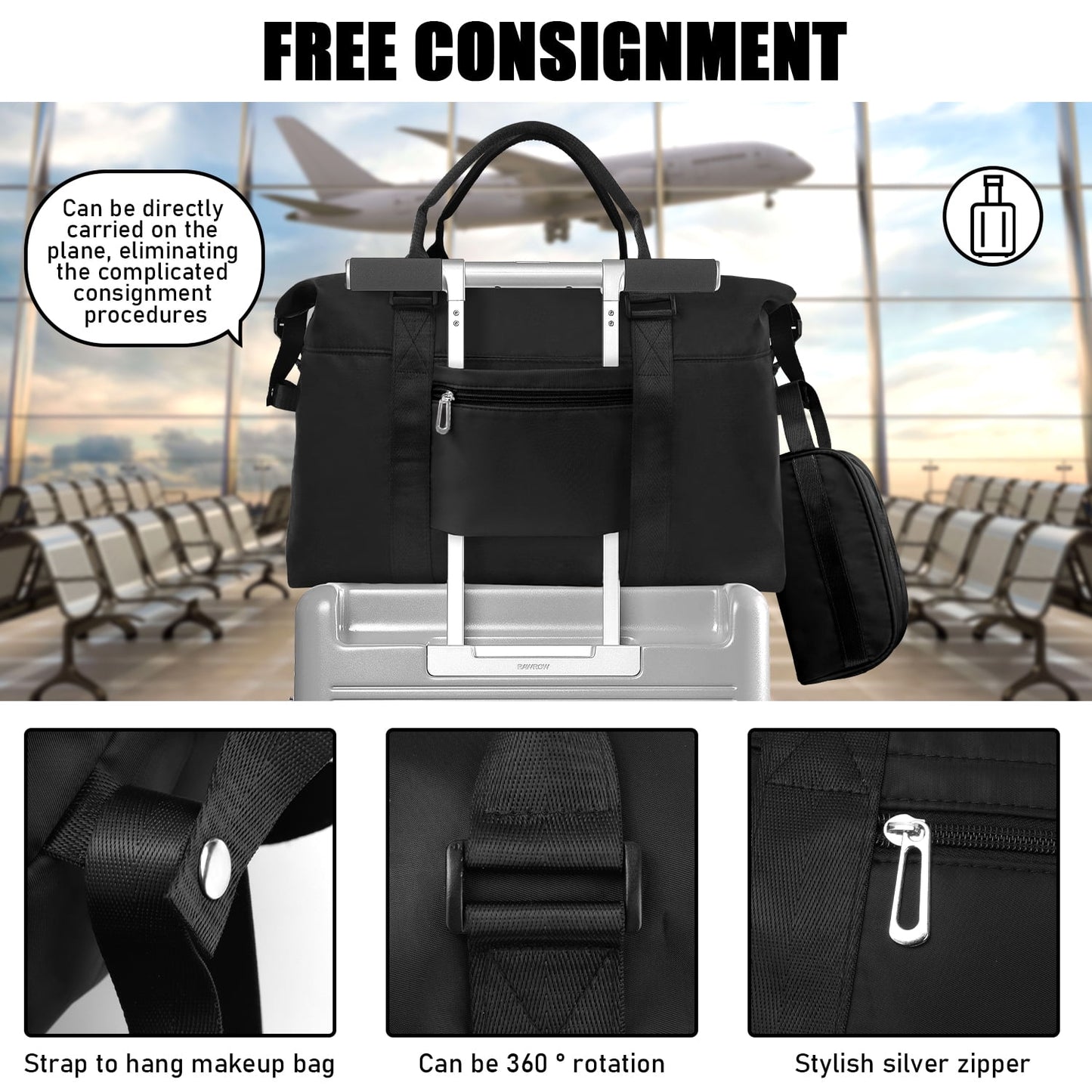 Livhil Weekender Bag for Women Sports Tote Gym Bag, Hospital Bag for Labor and Delivery Overnight Bags for Women, Travel Duffle Bags with Toiletry Bag Carry on Bag