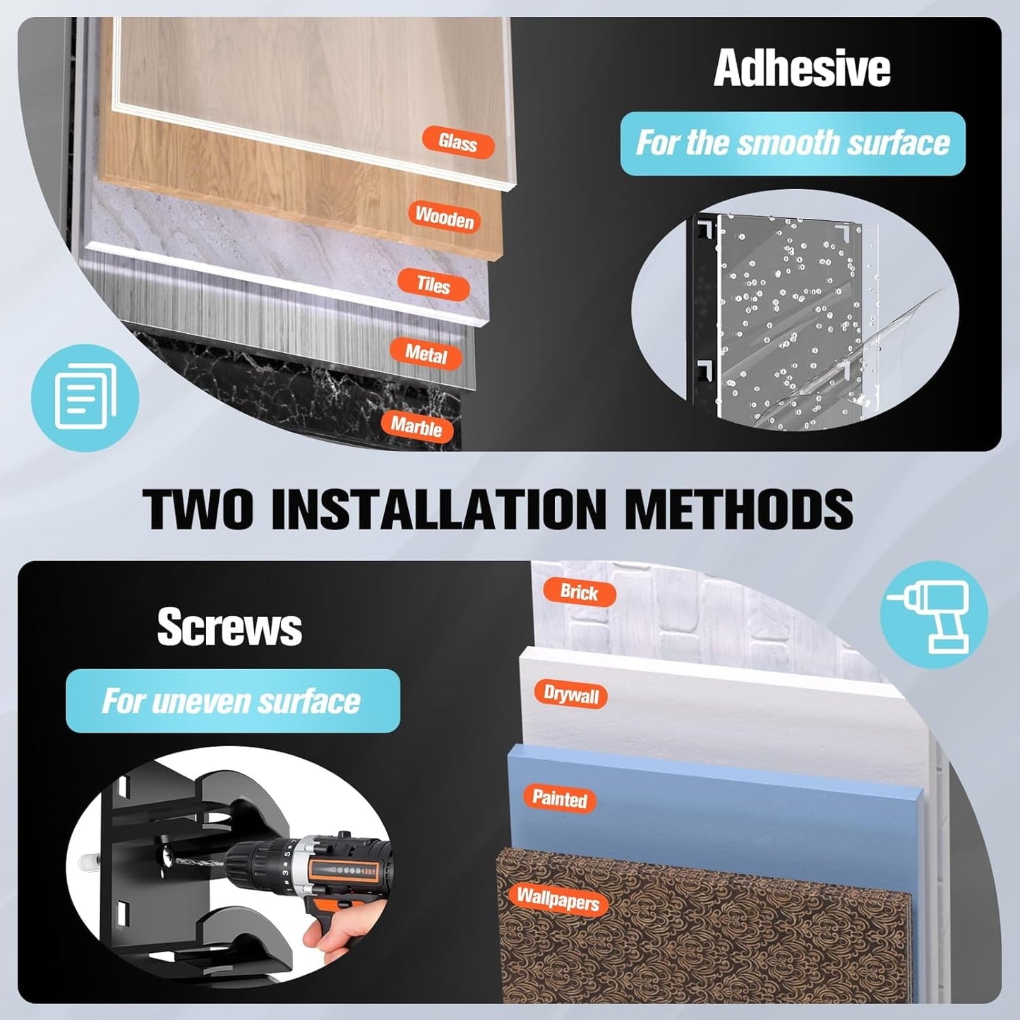 Livhil Hat Organizer for Baseball Caps 2Pack, Hat Rack for Wall with Strong Adhesive Hold up to 20 Hats, Hat Hanger Holder Display for Door Closet