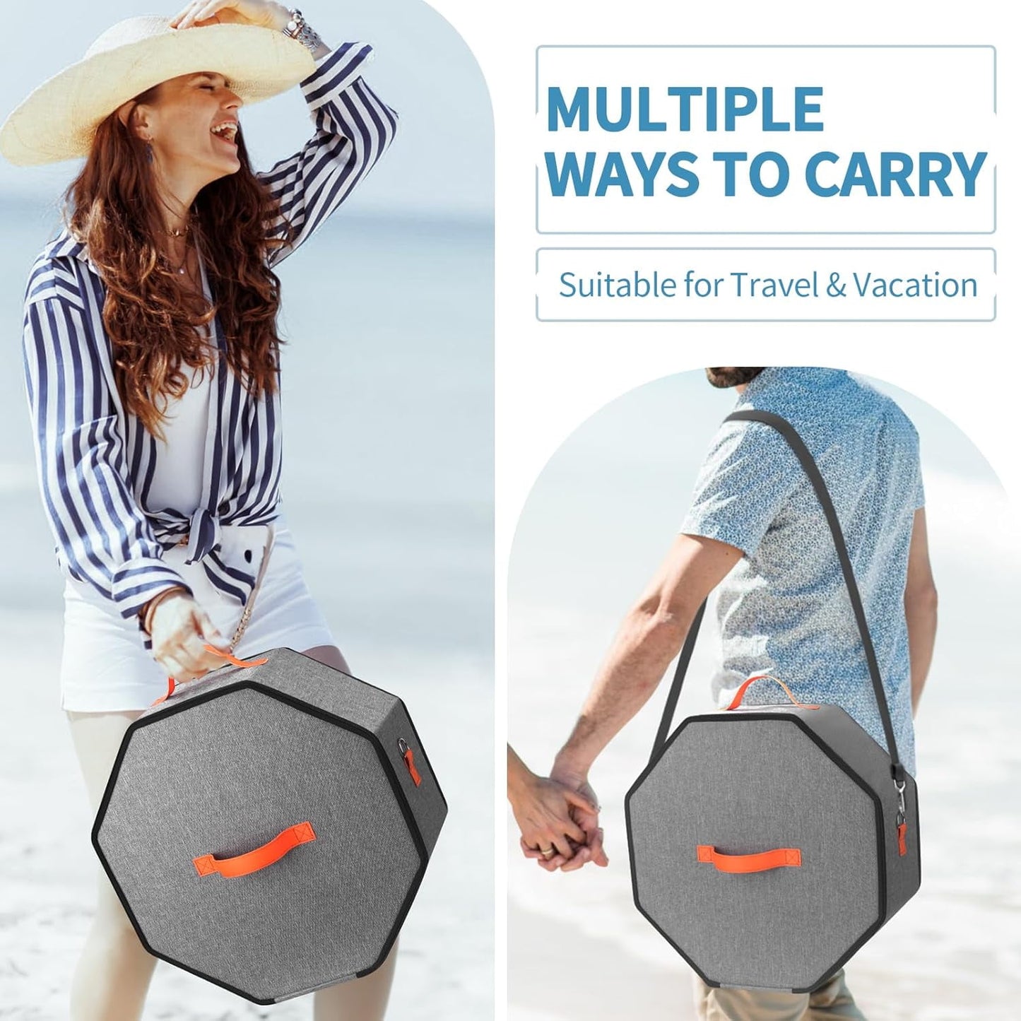 Livhil Hat Storage Box for Women & Men, Hat Boxes with 1 Door Hook Cowboy Hat Box for Travel